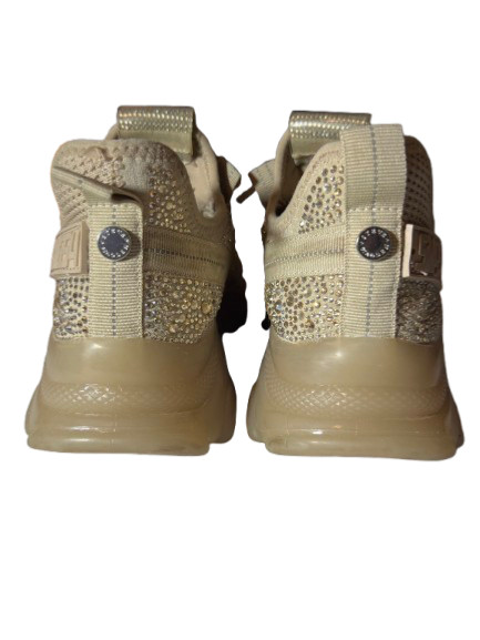 Steve Madden, Women’s SM NY90 Maxima Beige Rhinestones, Size US8M, UK6, EU38-39.
