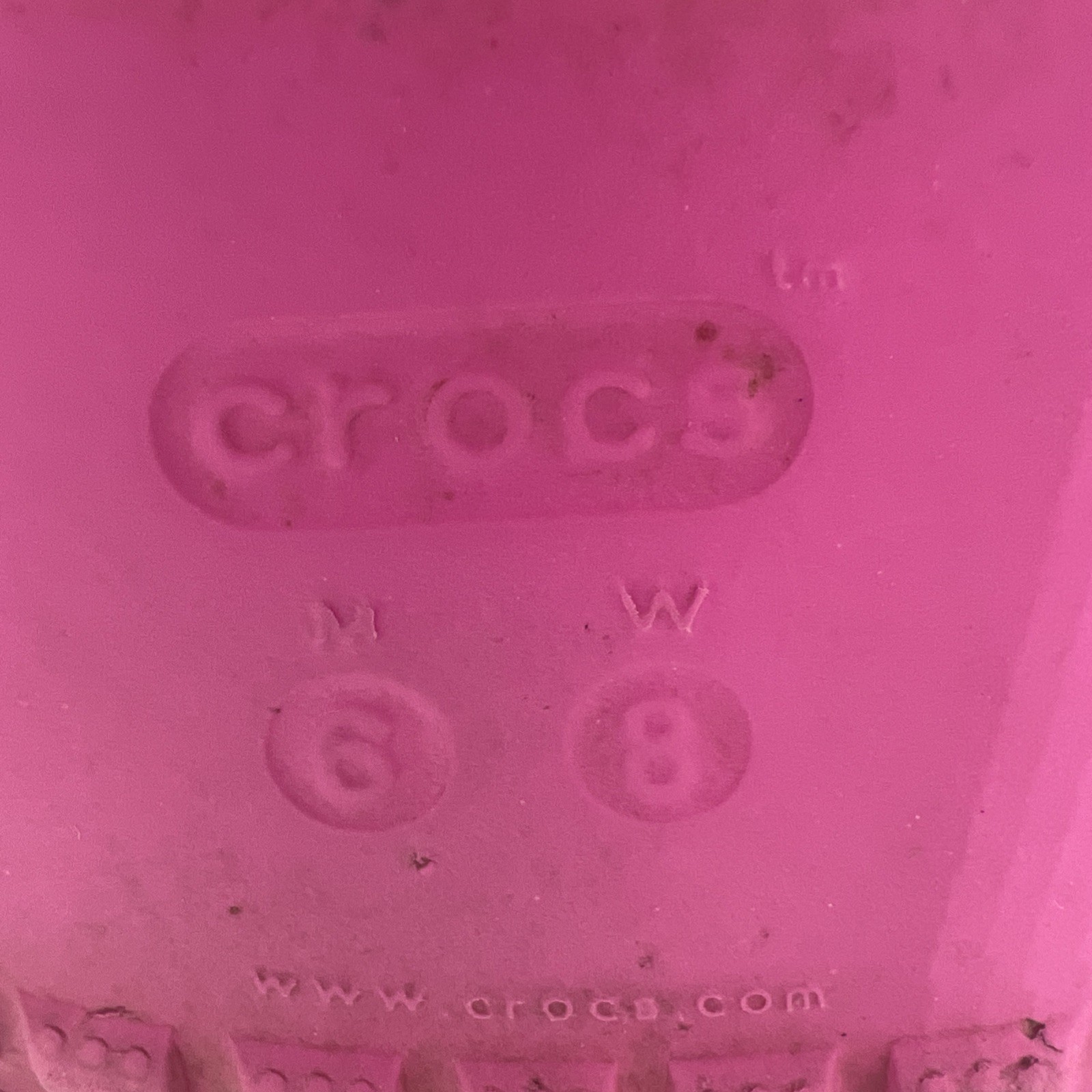 Crocs Adult Pink Unisex Bayaband Slide Size Women’s 8 Mens 6 gently used