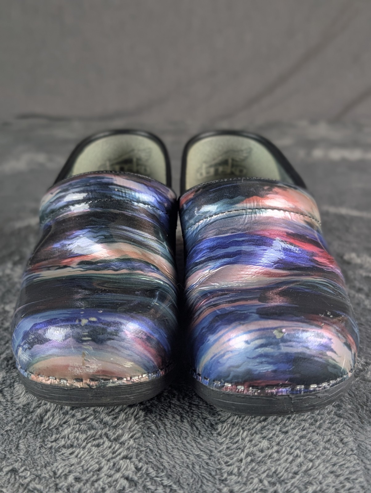 DanskoXP 2.0 Clogs Patent Leather Paint Brush Multi Color Slip Resistant Comfort