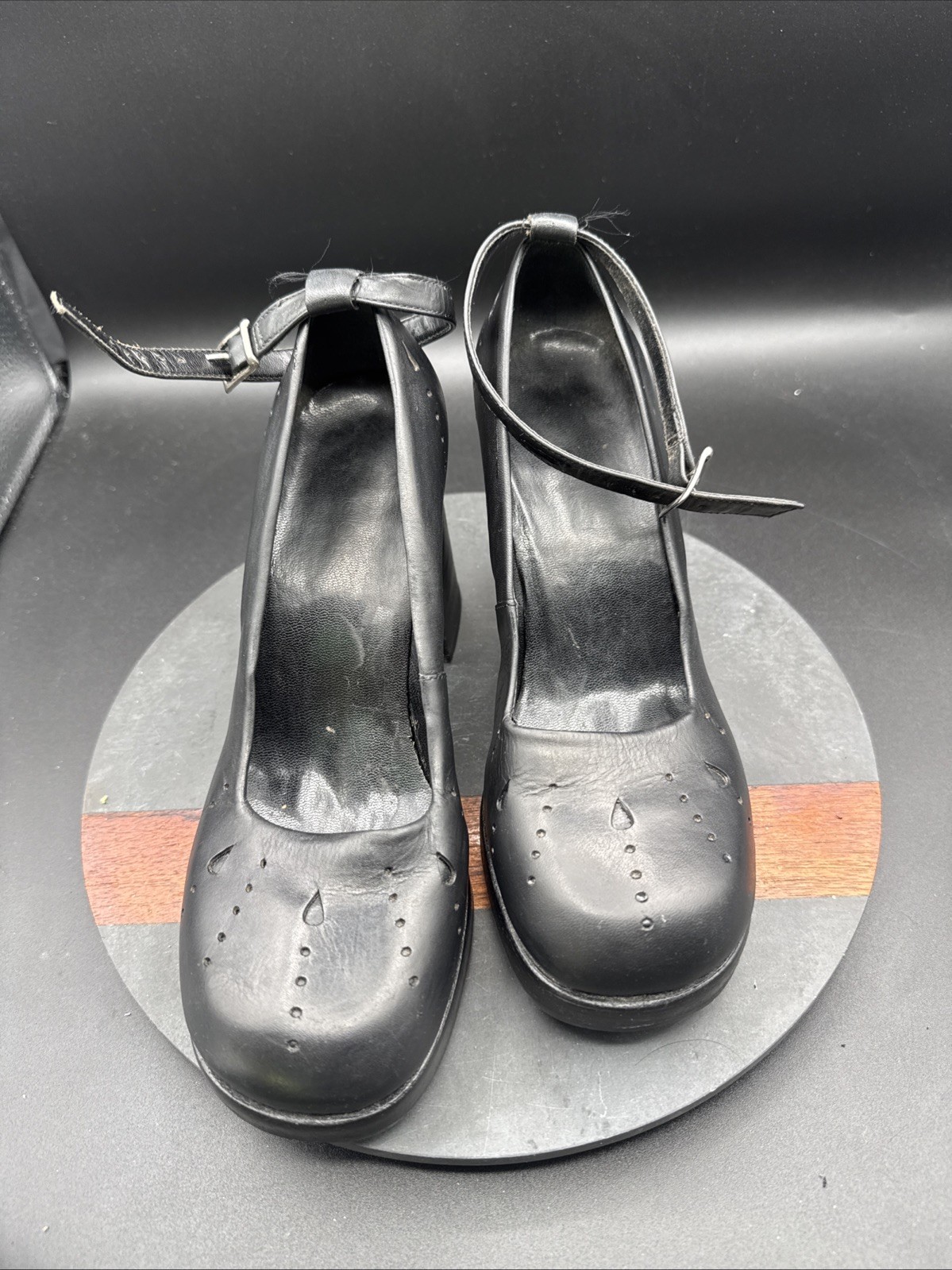 VTG Michelle K Chunky Platform Black Mary Jane Platform Shoes SZ Goth Y2K HTF