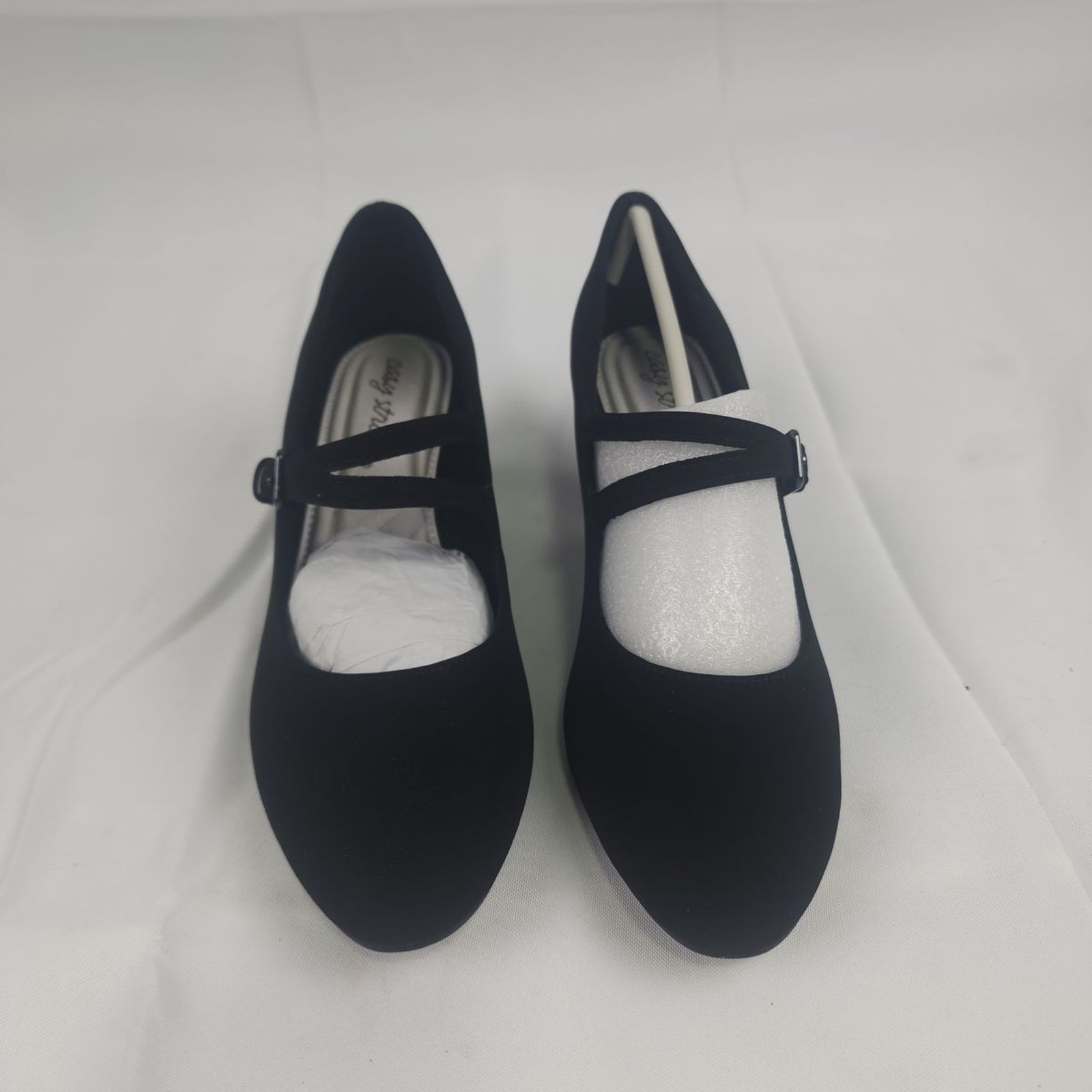 Easy Street Meryl Black Lamy Mary Jane Block Heel Pumps Size 8 N Narrow