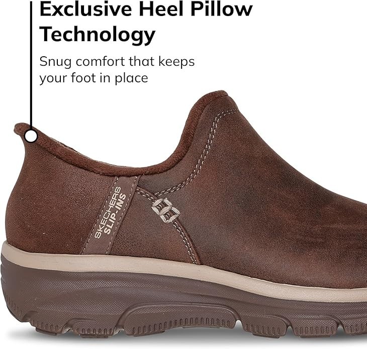 Skechers Women’s Easy Going Modern Hour Slip-Ins Ankle Boot Winter Shoes, Brown