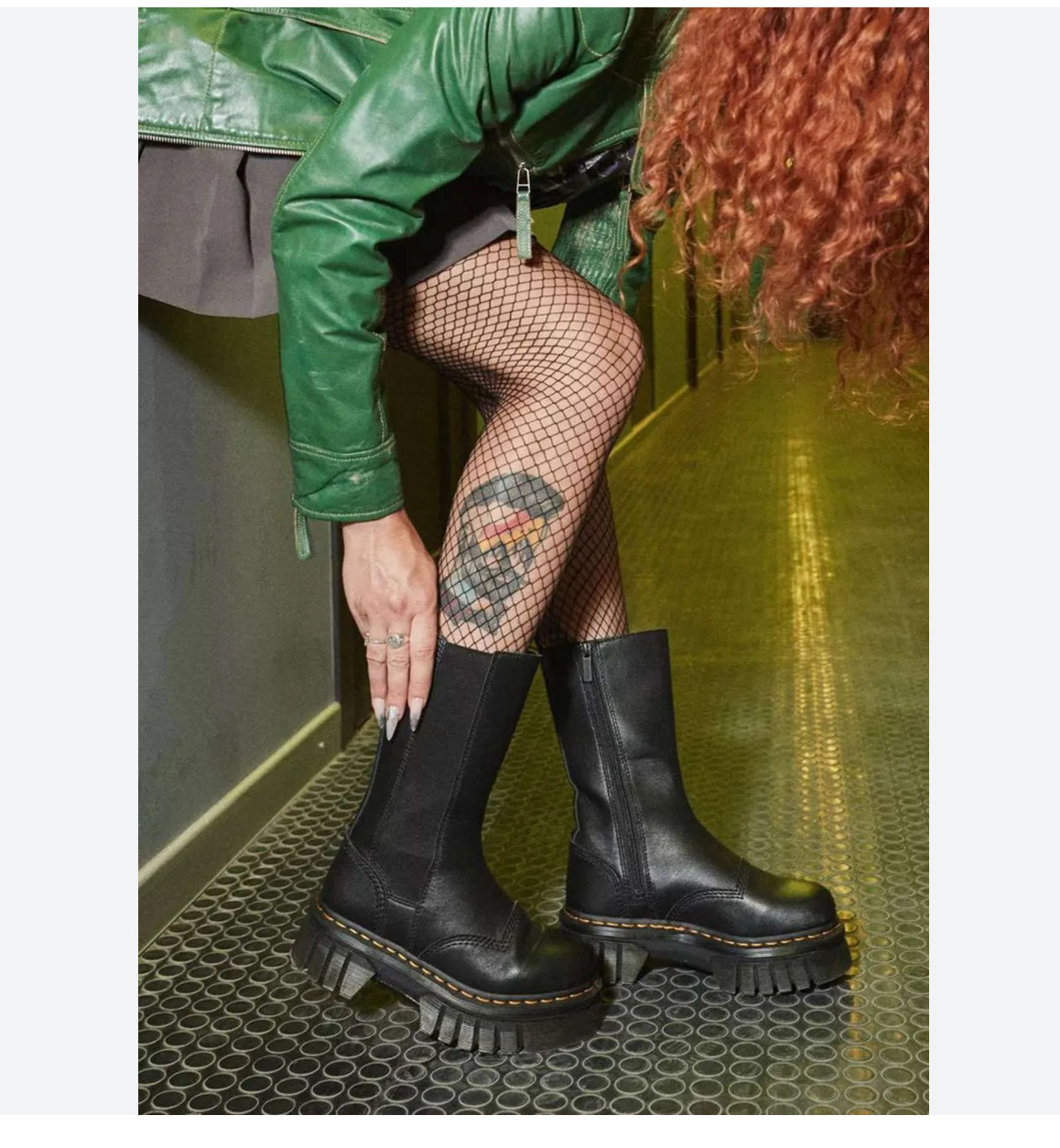 DR MARTENS Audrick Tall Nappa Leather Platform Chelsea MSRP$280 Comfy + Chic