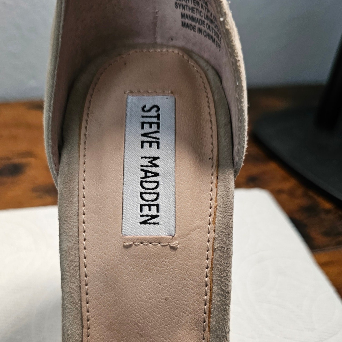 Steve Madden Women’s Suede Cecilia Dress Sandals, Taupe, Size 9 1/2