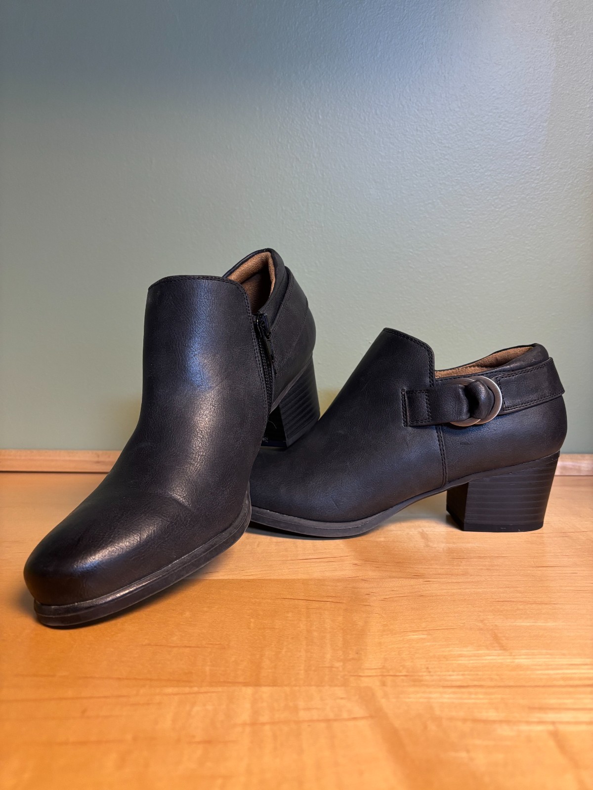 Natural Soul Womens 7.5 Candie Ankle Bootie Black Faux Leather NEW without box