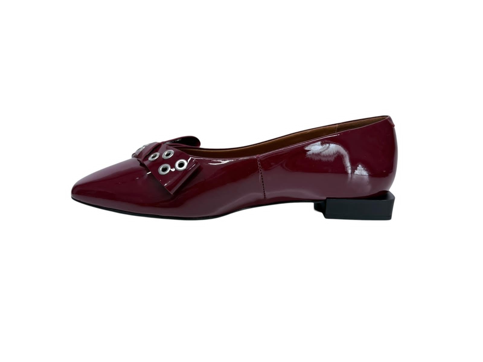 Ana Palma Womens Shoes Burgundy Patent Leather Slip On Flats Size 7.5
