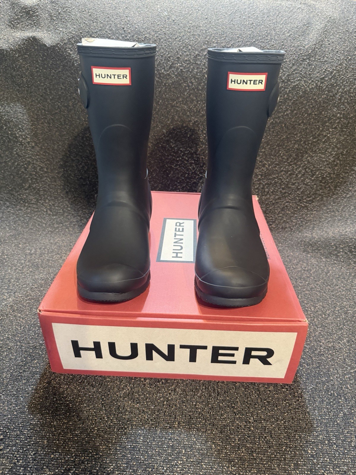HUNTER Women’s Original Short Rain Boot Black Matte Size 7