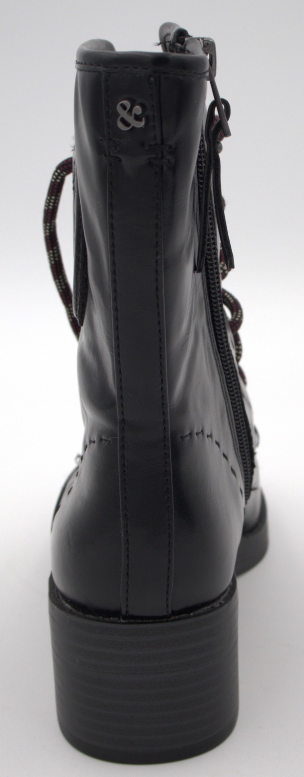 NWT Sam & Libby Melanie Boot Women’s US 8 Black Combat Lace Up Zip Boots Defect