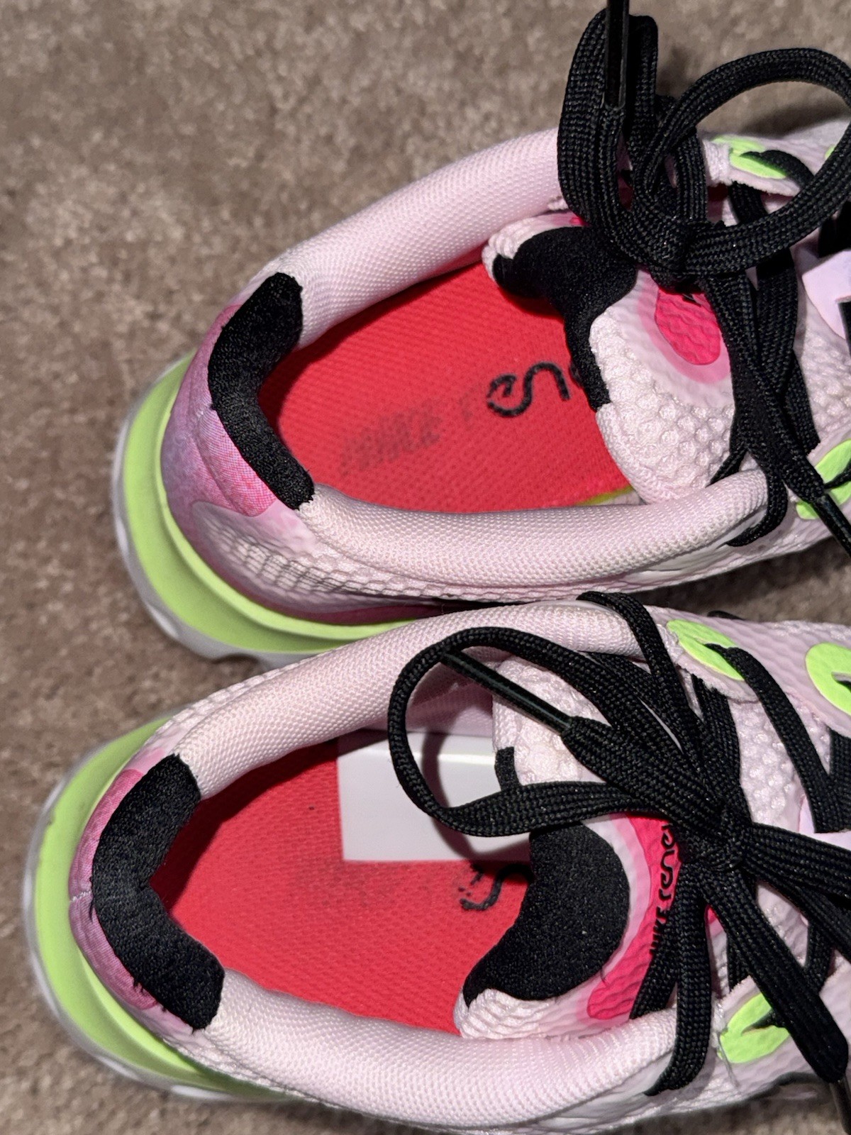 Nike Renew Run Size 5.5 “Light Pink Neon Green White Black” CW5637-600