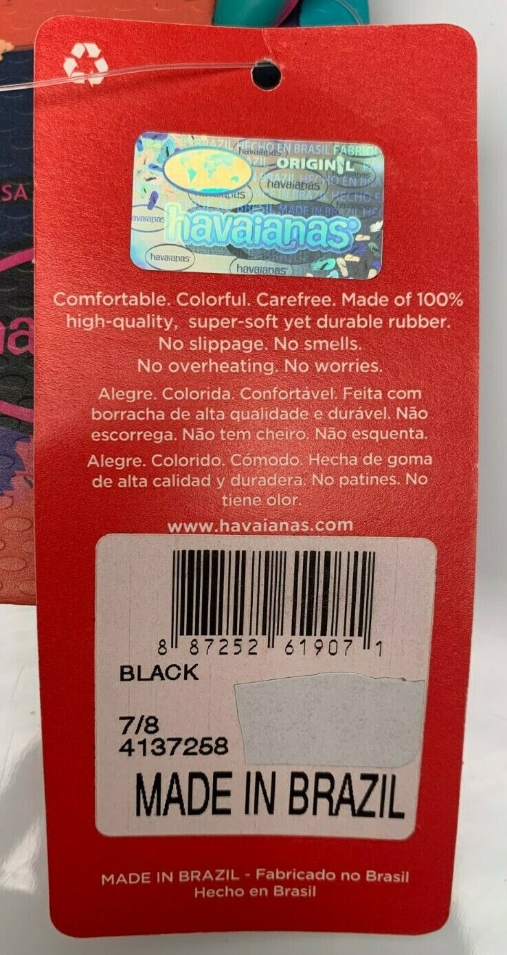 Havaianas Women’s Thong Flip-Flop Multicolor Sandal 4137258 Size: 6-12 NEW