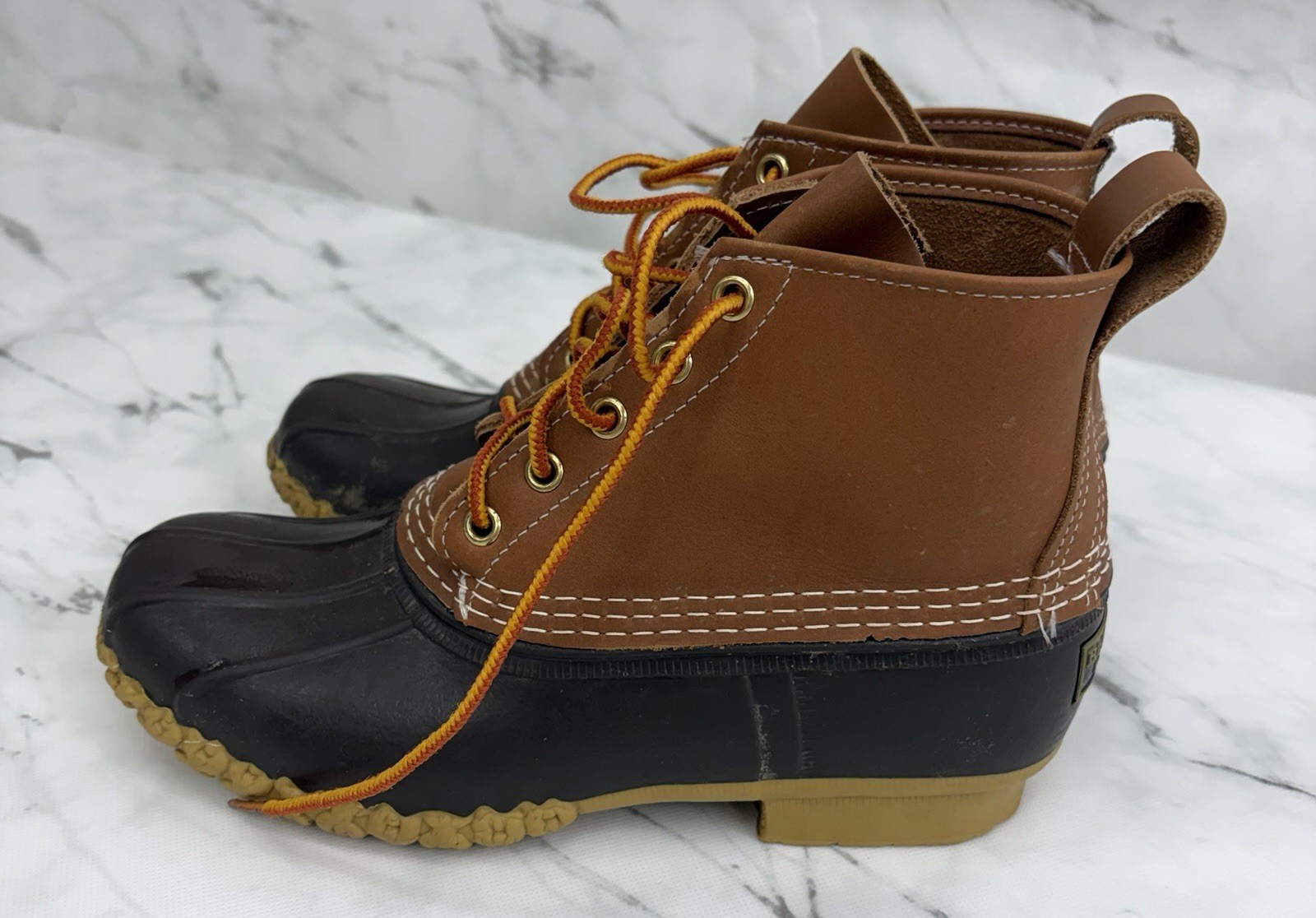 Bean Boots by LL Bean women’s 6″ Duck Boots Size 8 M Tan and brown Excellent