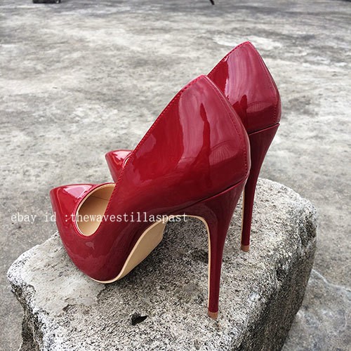 Solid Color Women Sexy Pointed Toe Pumps Ultra High Thin Stiletto Heels Shoes