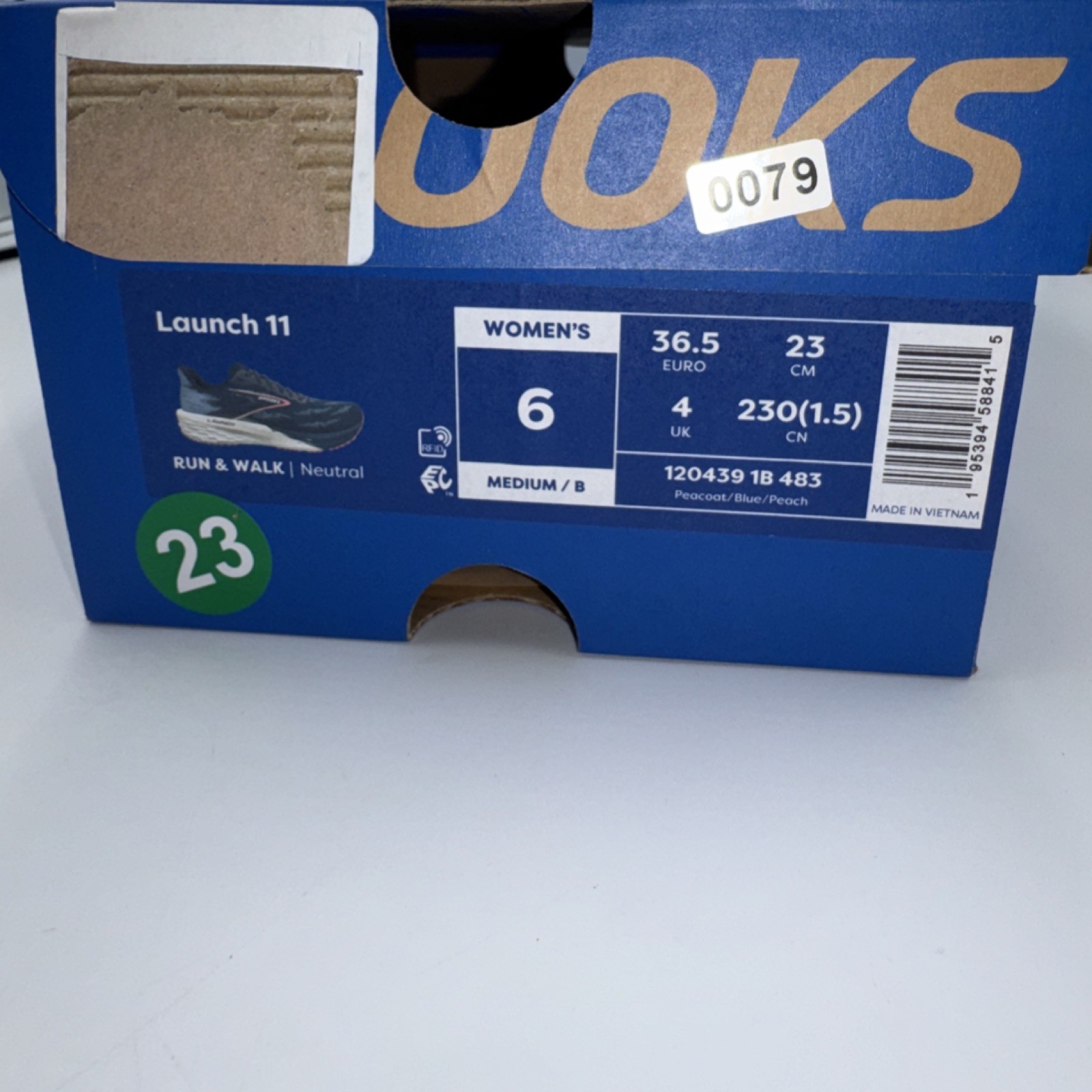 Brooks Launch 11 Peacoat Blue Peach Women’s Sneakers 120439-1B-483
