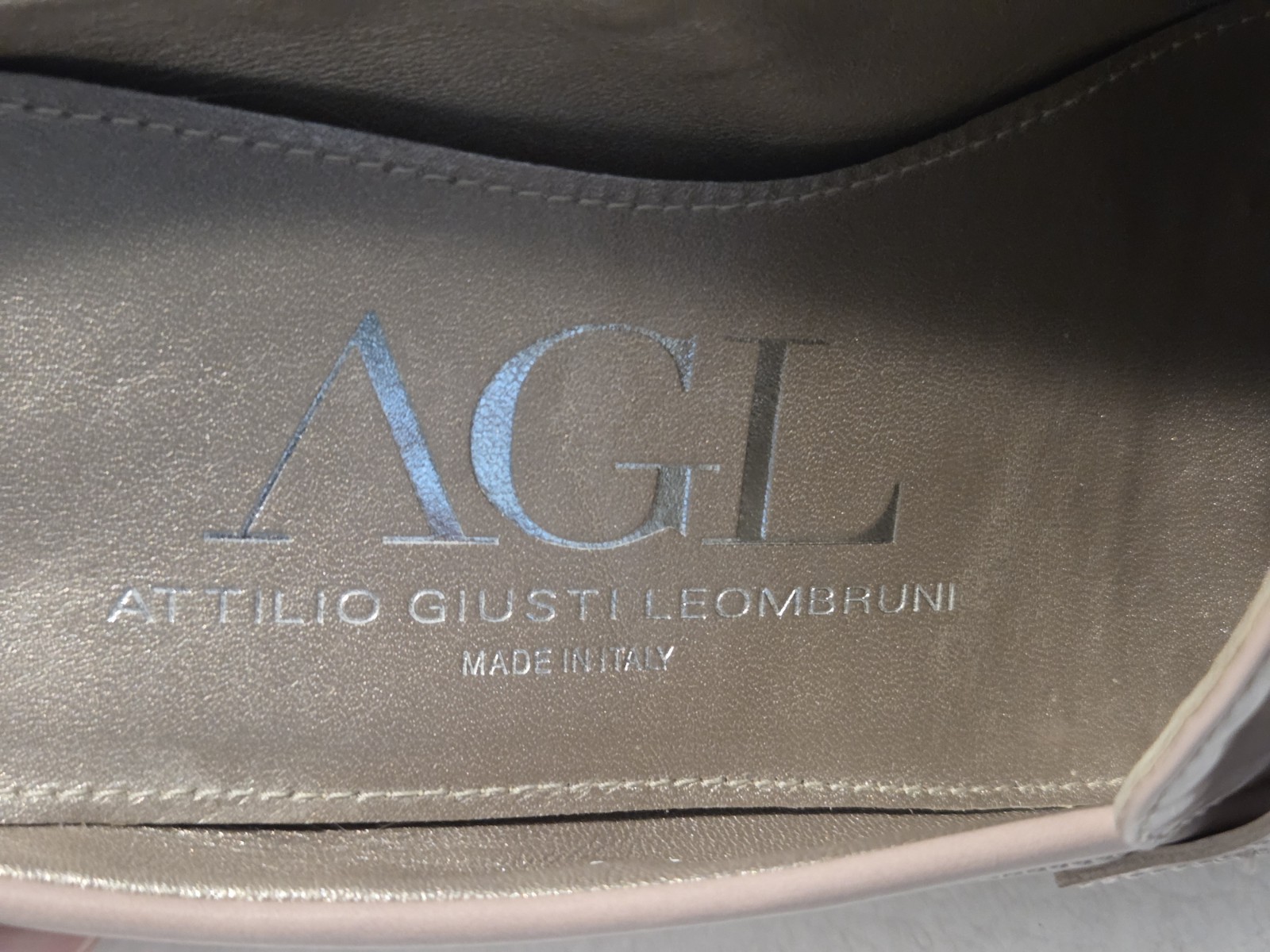 Attilio Giusti Leombruni AGL Penny Loafers Mule 39 Stud Trim Pale Raby Nude