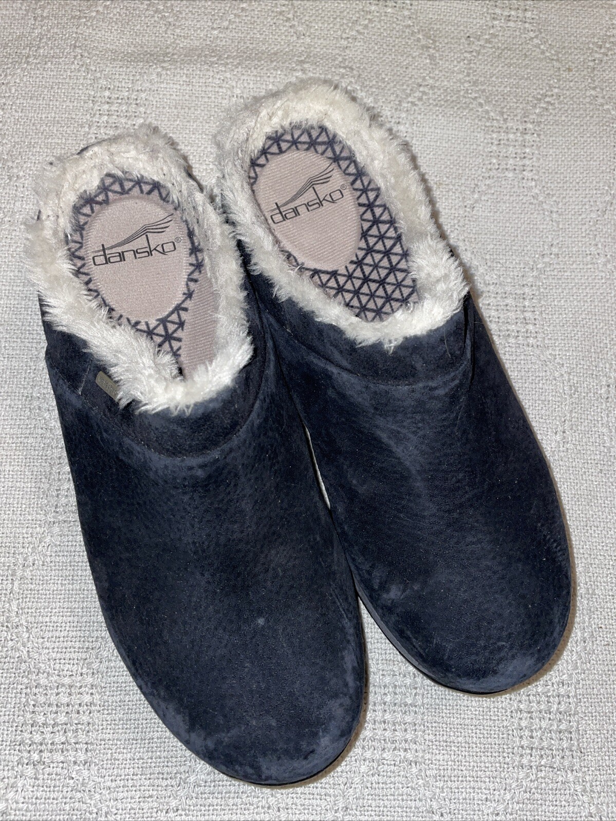 Dansko Womens Casual Mules Size 38 U.S. 7 M Black Suede Leather Workwear Clinic
