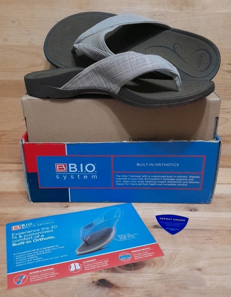NEW! ABEO BIO SYSTEM BALBOA Sandals Walnut Leather Thong Flip-Flop Orthotic 11-N