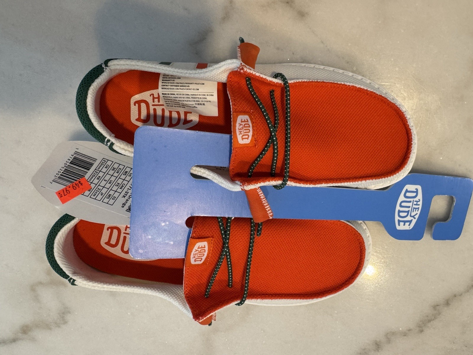 Hey Dude Wendy U of Miami Colorblock Slip-On Shoes Women’s US 5 EU 36