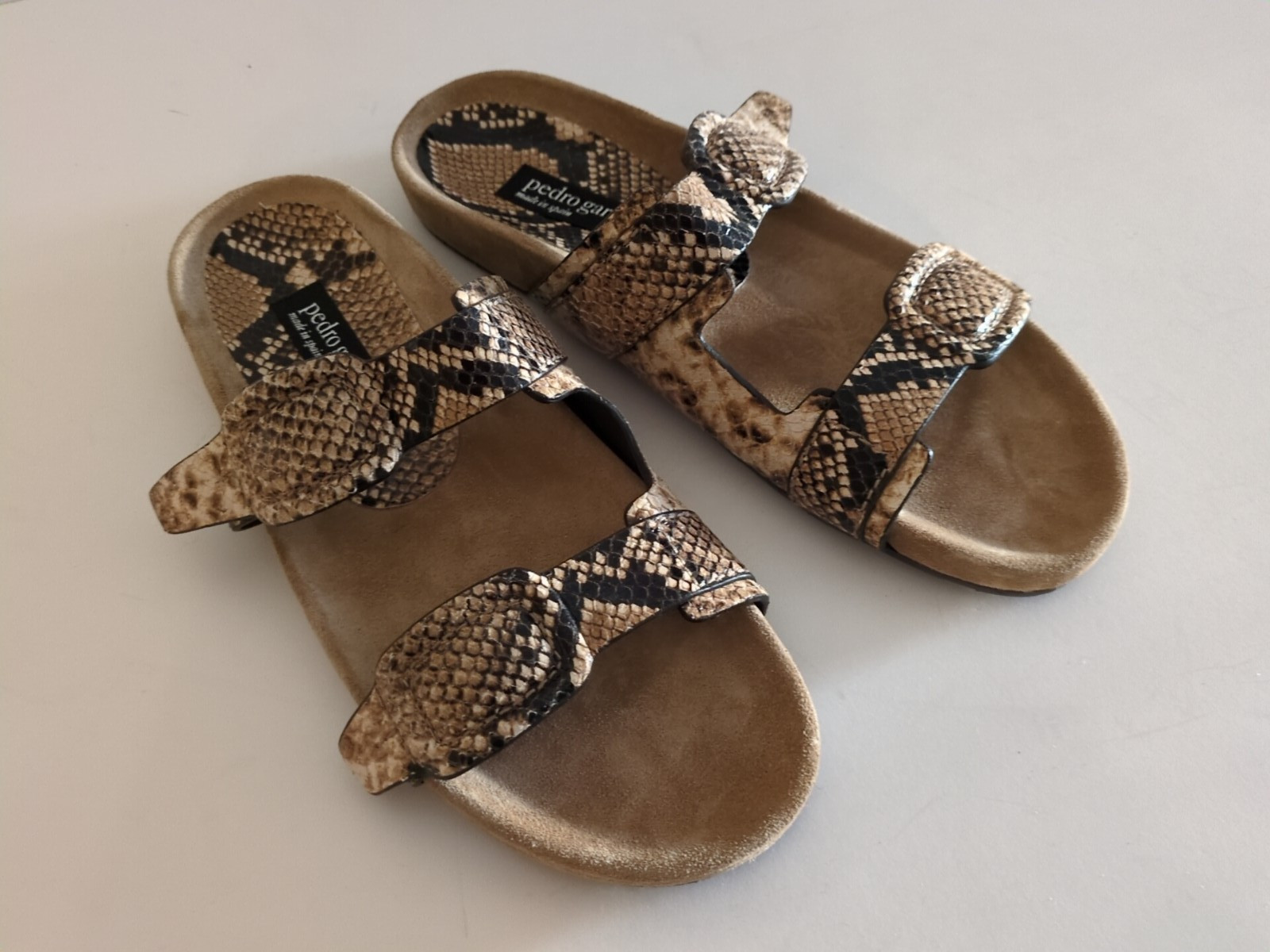 NEW! PEDRO GARCIA Arielle Snake Slide Sandal Size 39.5 (9.5 US) (KS3)