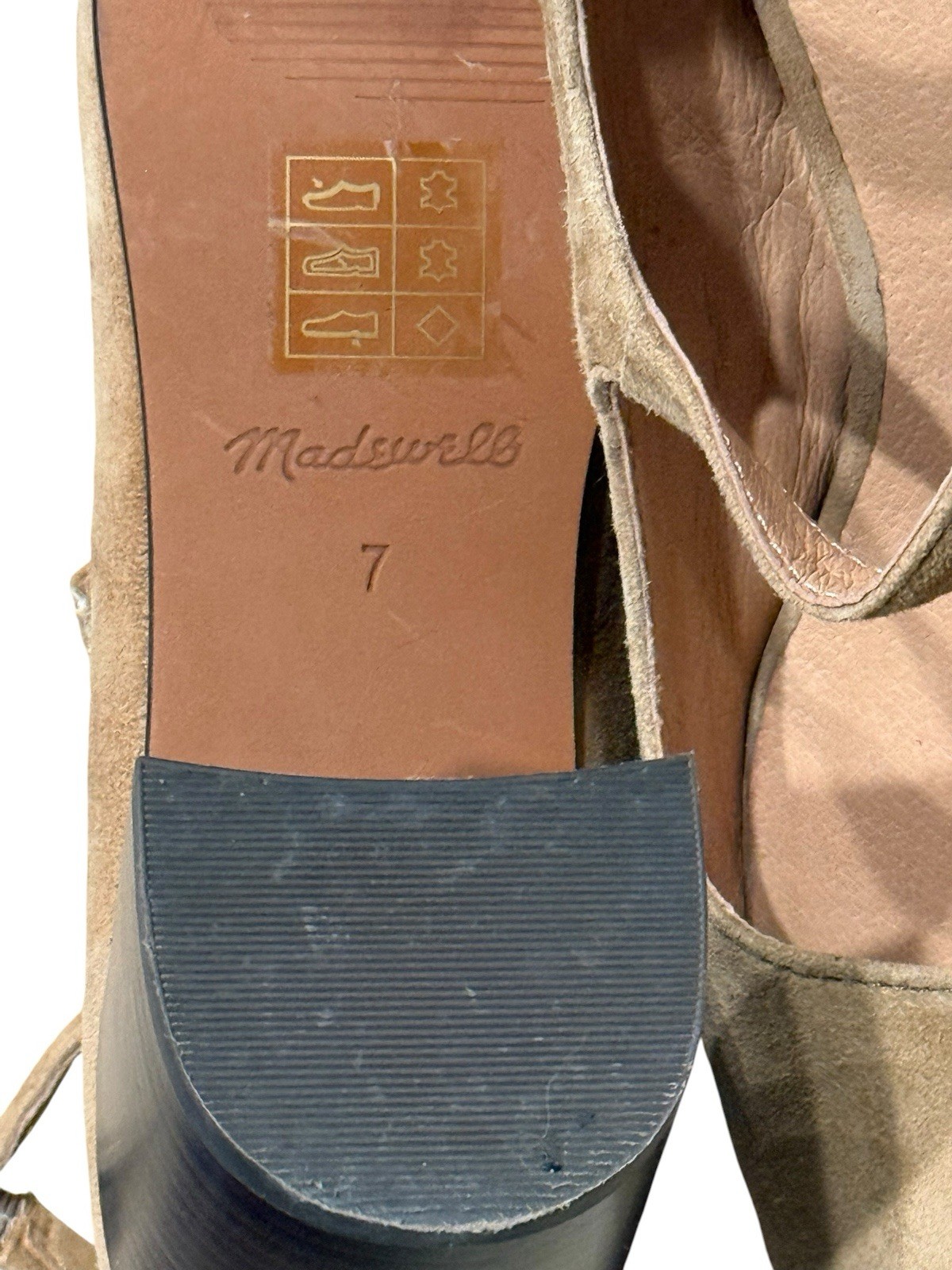 Madewell The Annalise Ankle-Strap Pump in Suede Tan Brown Size 7