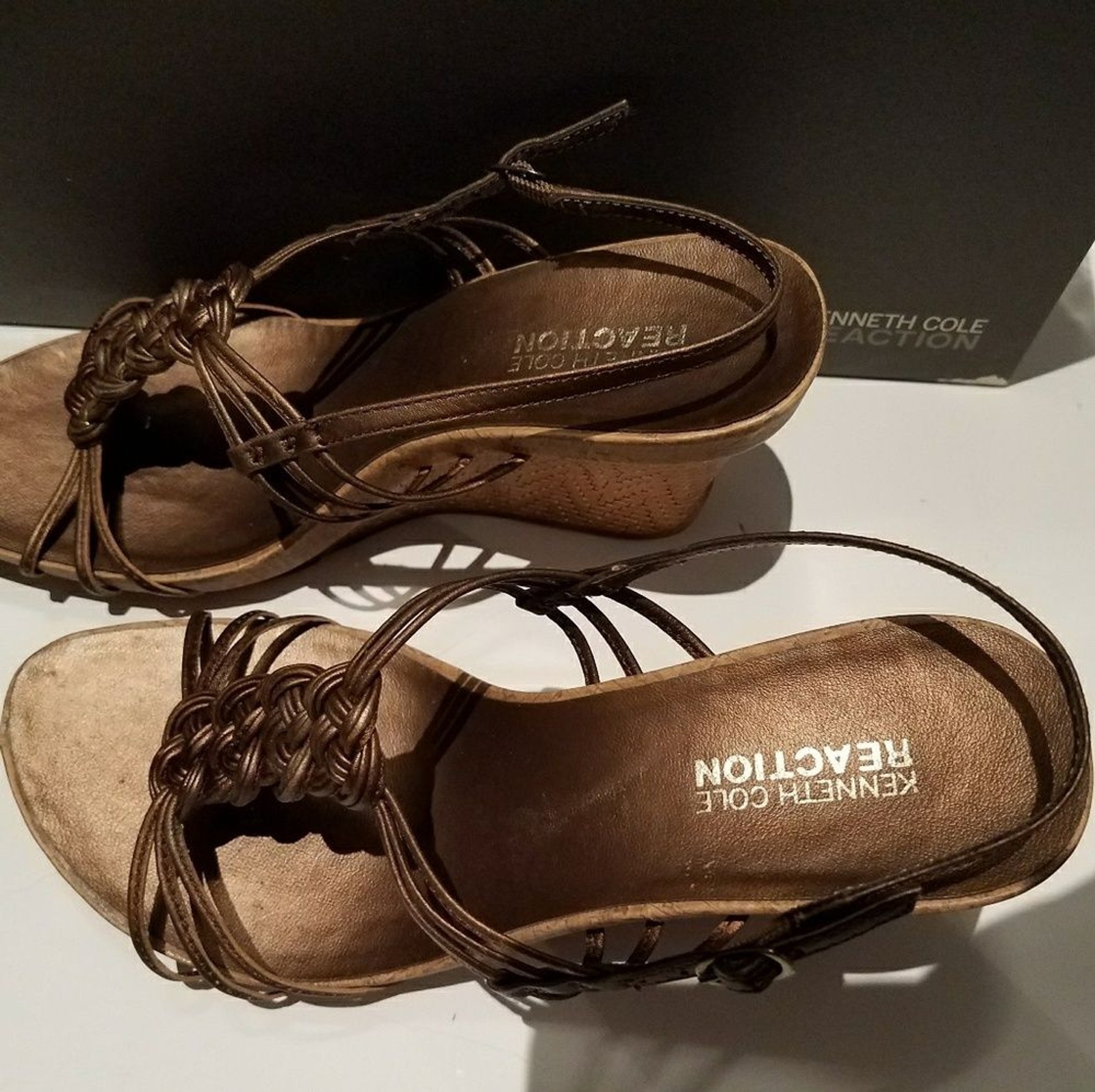 Kenneth Cole bronze wedges