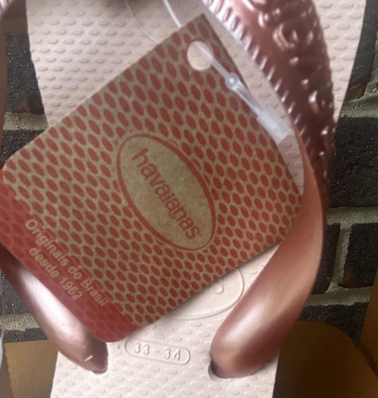 Havaianas Ballet Rose Solid Flip Flop Sandals Kids US 3/4Y 33/34 EU 35/36