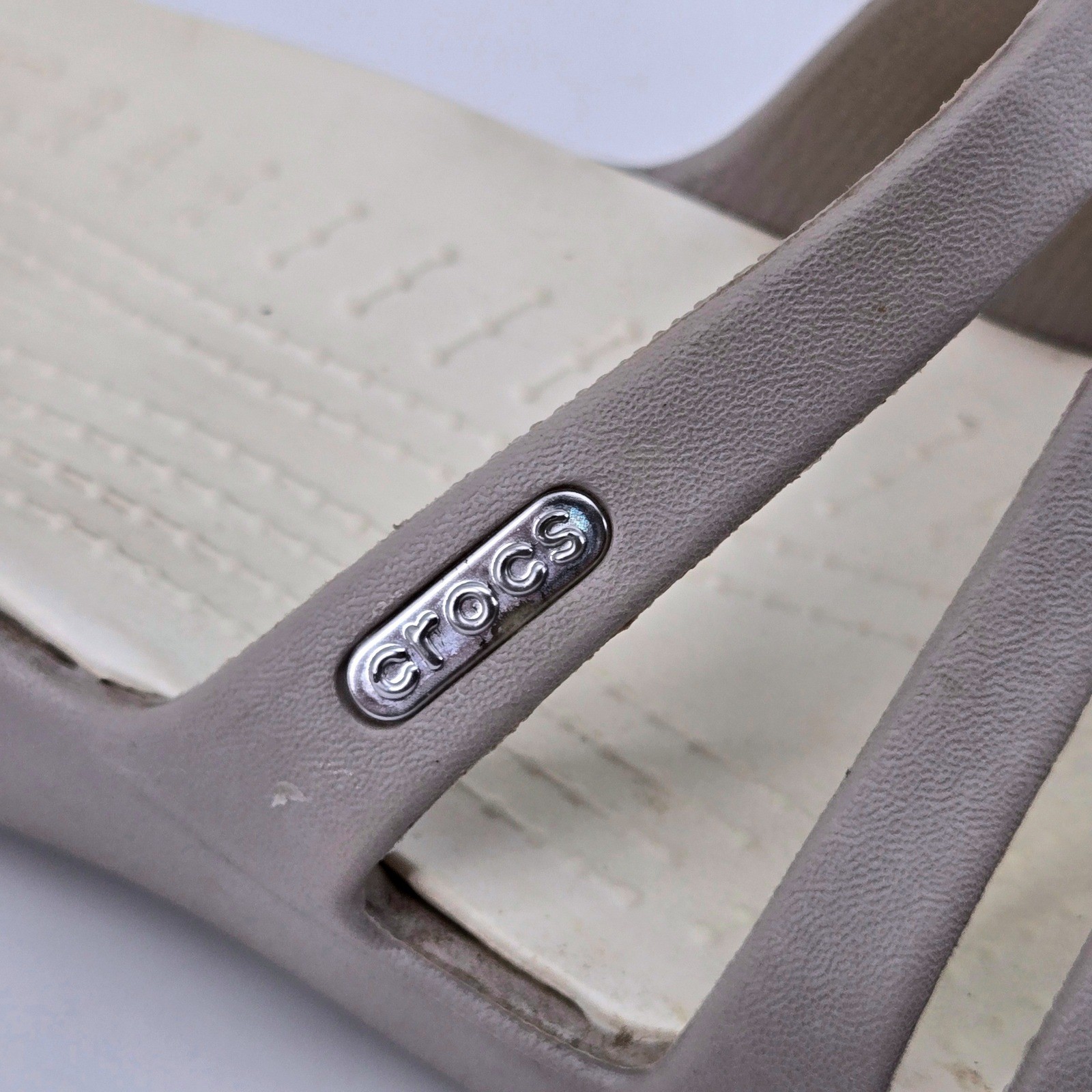Crocs Patricia Four Strap Wedge Sandals Stucco Mushroom Neutral Women’s Size 7