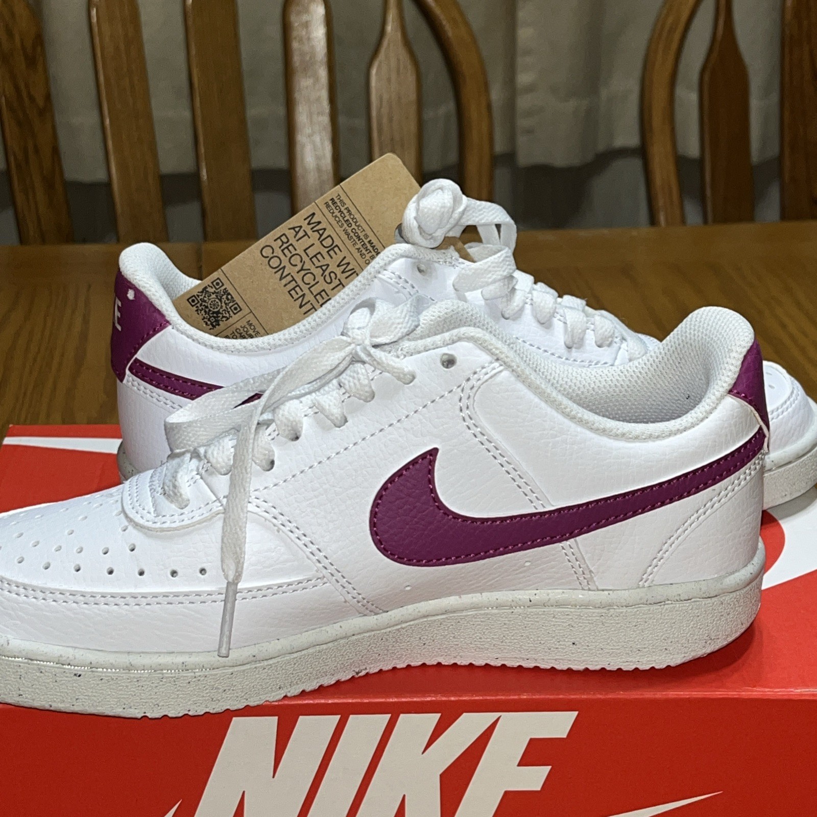 Nike Court Vision Low NN Women SZ6 Casual Shoes DH3158-500 Cactus Flower PinkNew