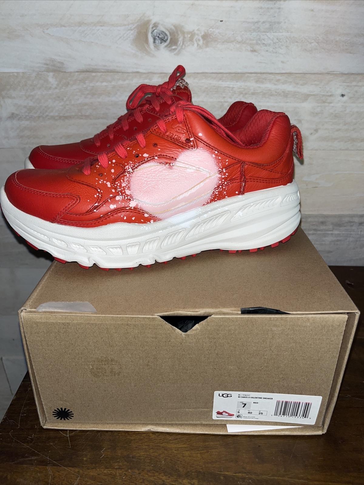 UGG Australia CA805 X Valentine Sneaker All Gender – Red – Men 5 / Women 6.5