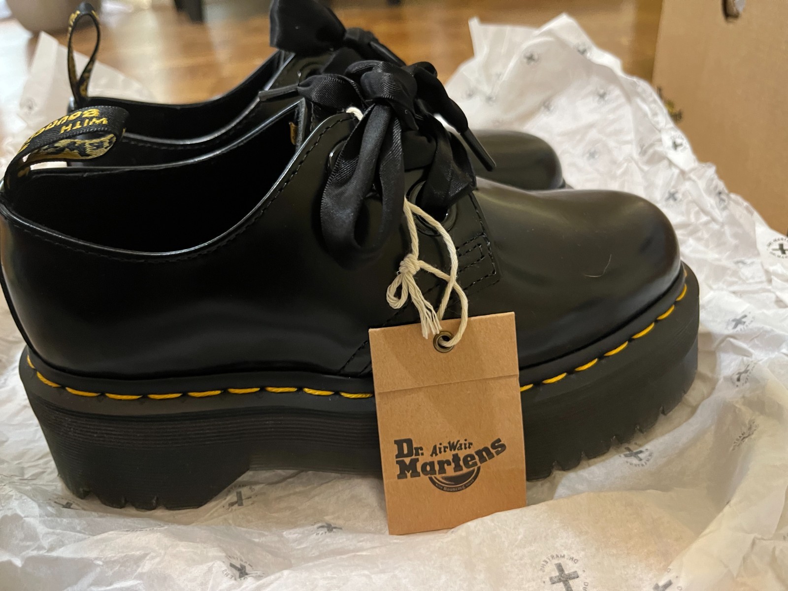 Dr. Martens Holly Leather Platform Shoes US Woman Size 5 UK 3 EU 36 New with Tag
