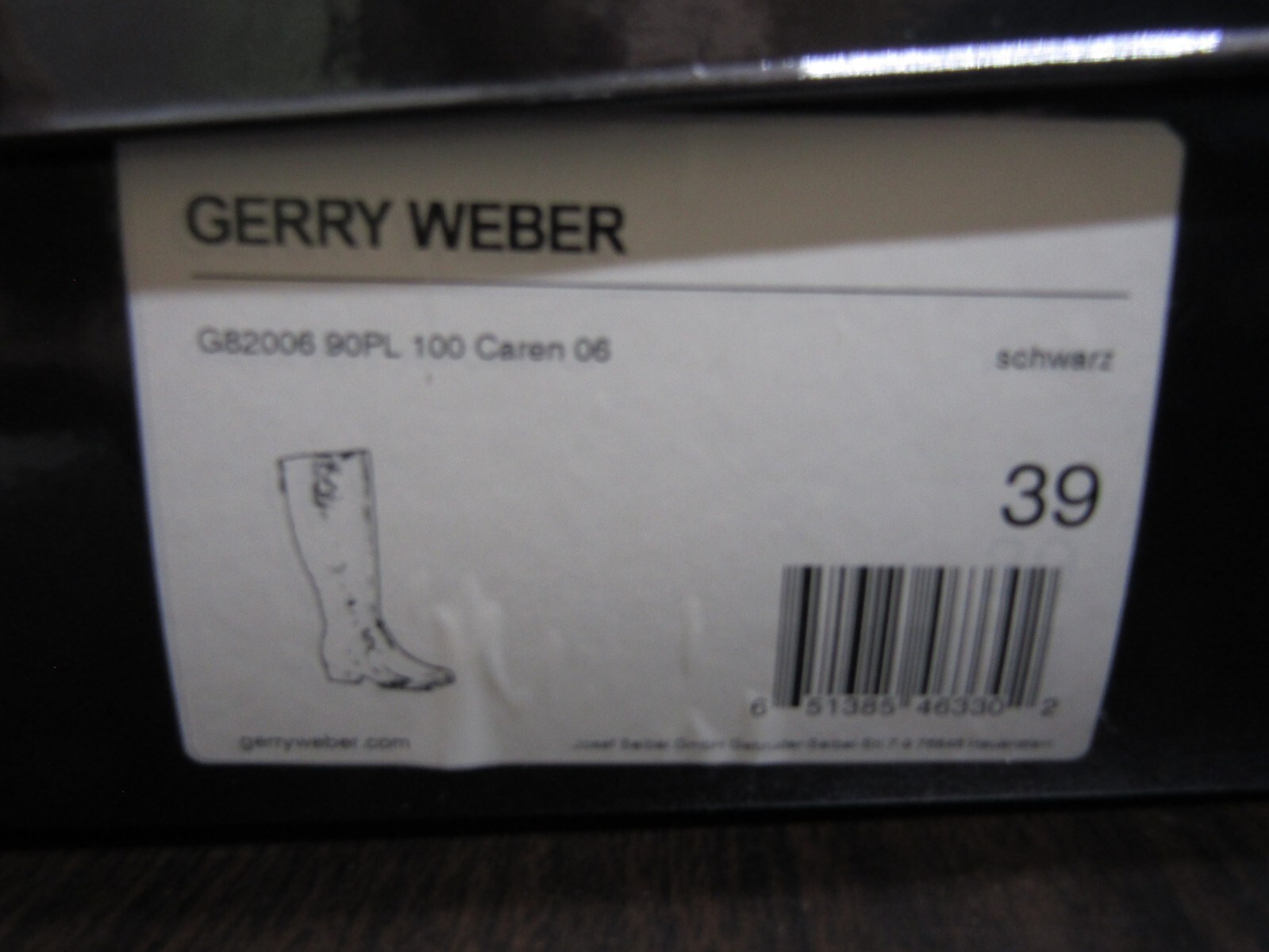 Gerry Weber Caren Black Leather Tall Boots Fur Lined Size Women EU 39 US 9