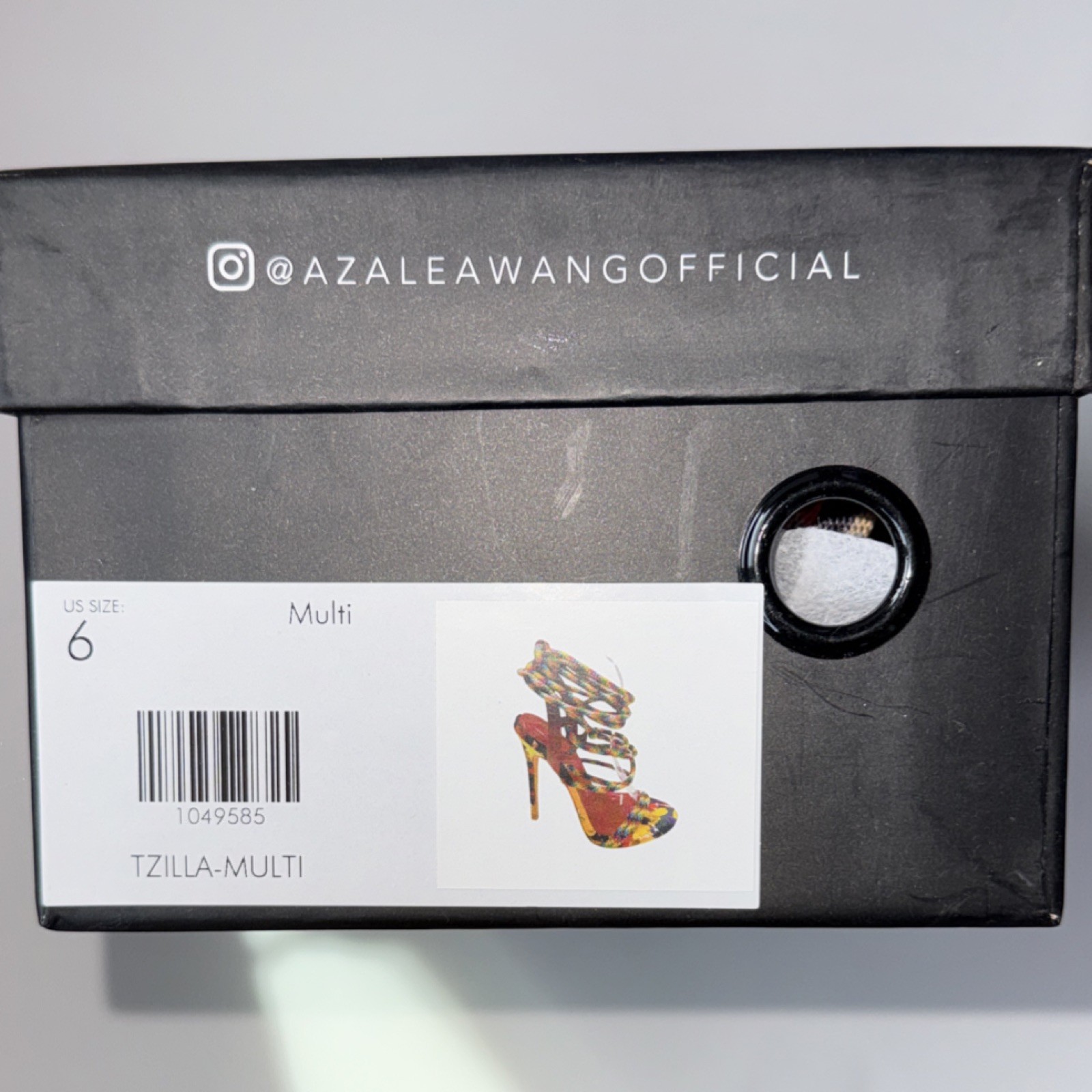 Azalea Wang Red Multicolor Strappy Ankle Strap Stiletto Heel Women’s Sz 6