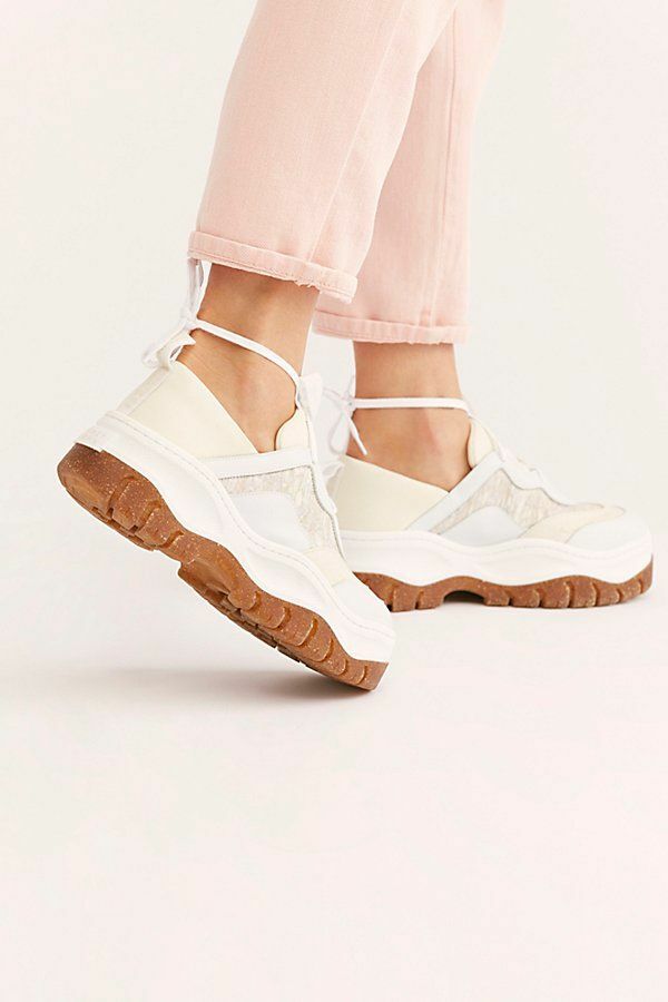 Sydney Brown Vegan Rice Rave Cork White Sneakers Womens Size 38 New