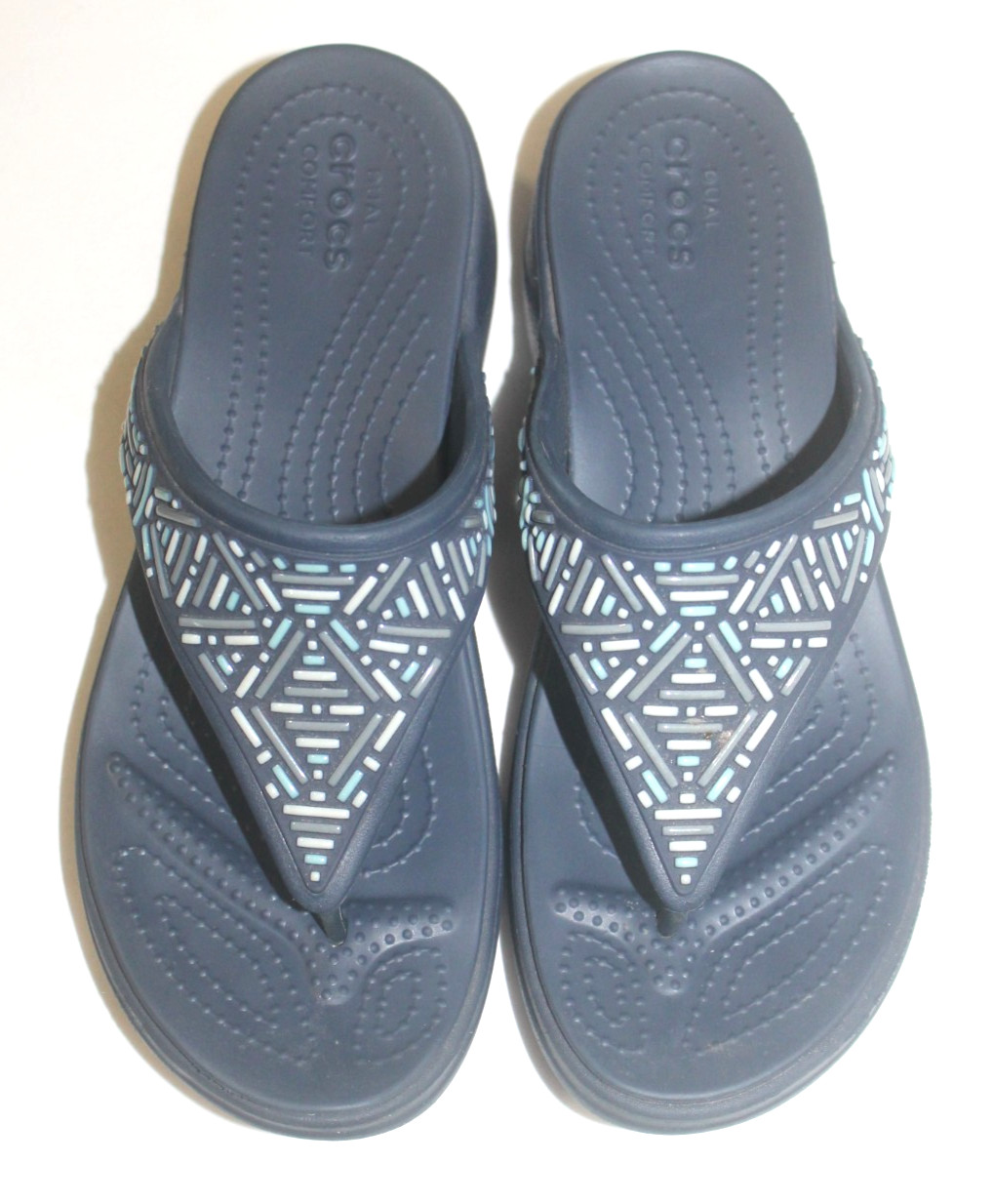 Crocs Monterey Navy Size 8 Embellished Flip Flops Sandals Women’s Thong