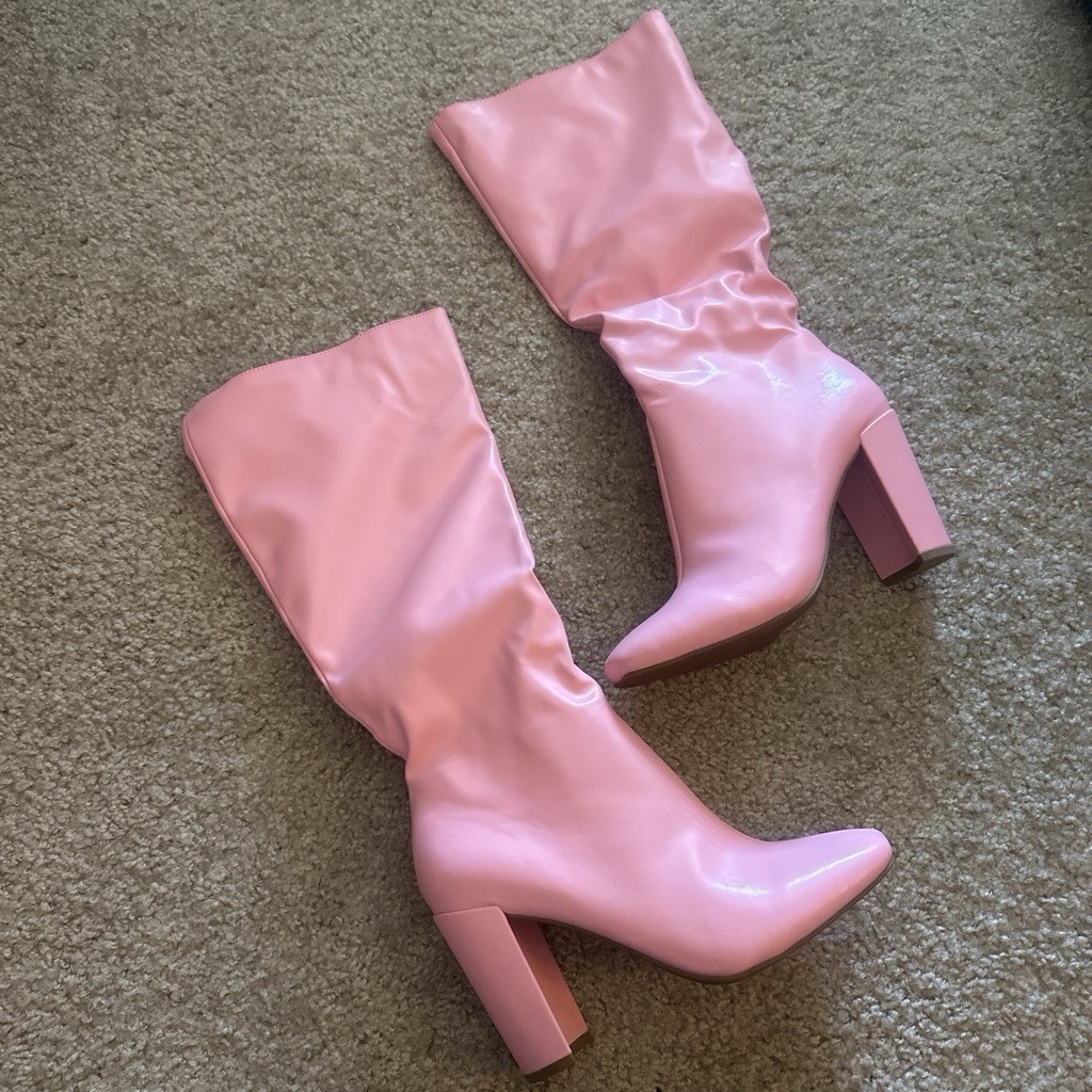 Brand New Pink Fashion Nova Boots Size 8