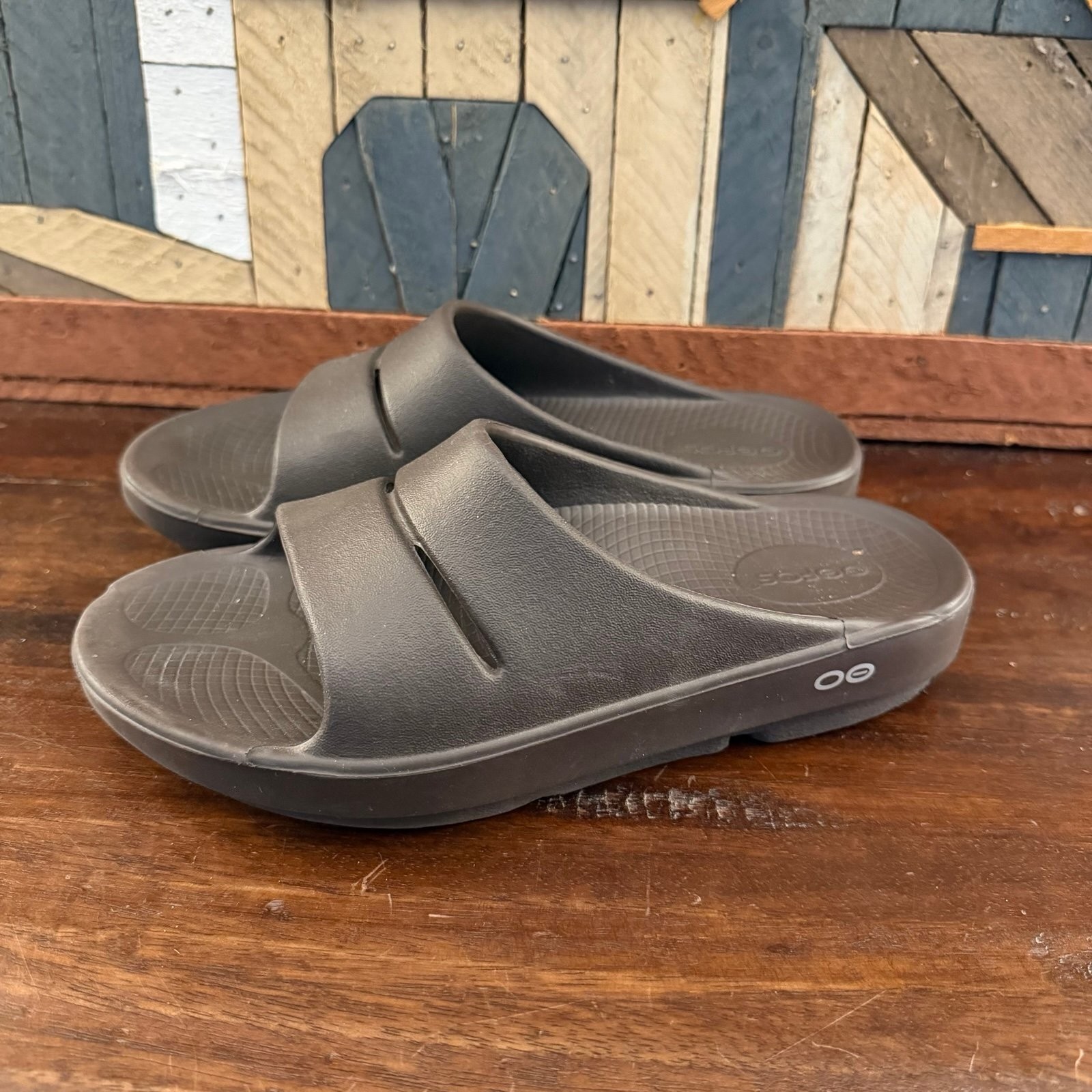 OOFOS OOahh Recovery Slide Sandals Mocha Brown Men’s 5 / Women’s 7