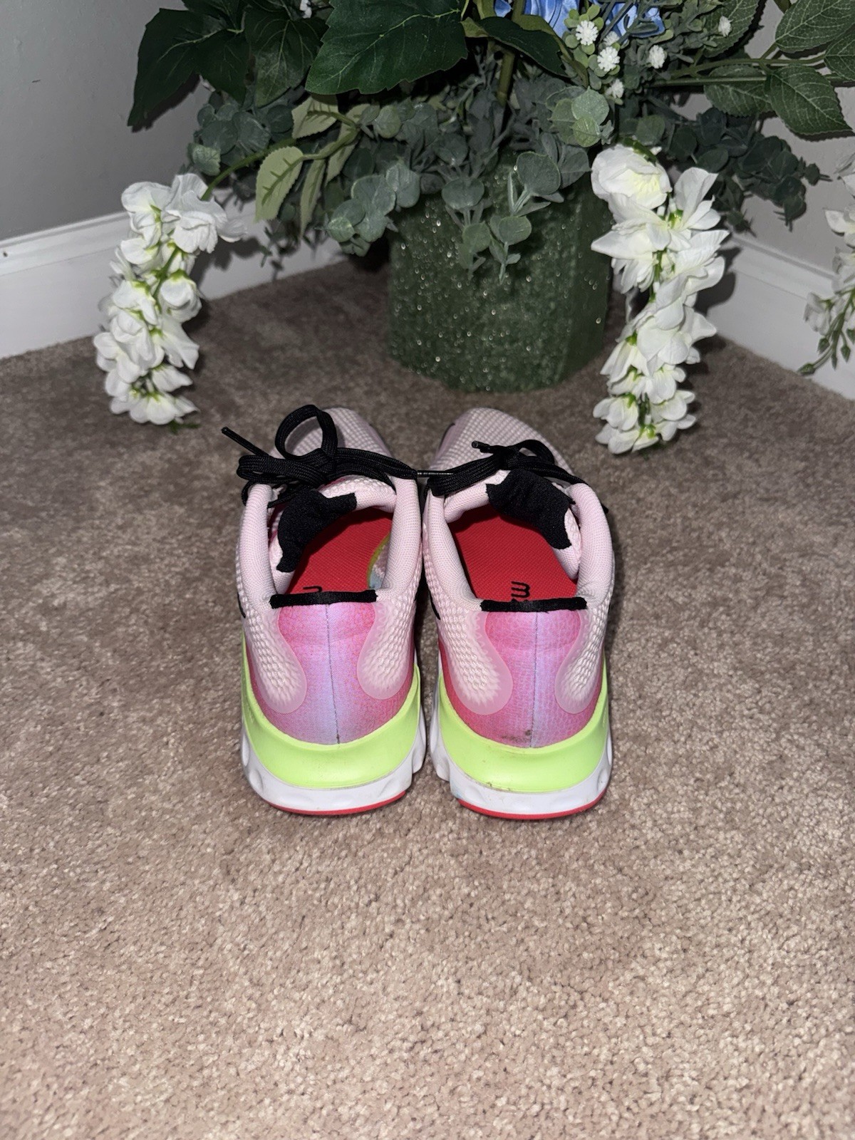 Nike Renew Run Size 5.5 “Light Pink Neon Green White Black” CW5637-600