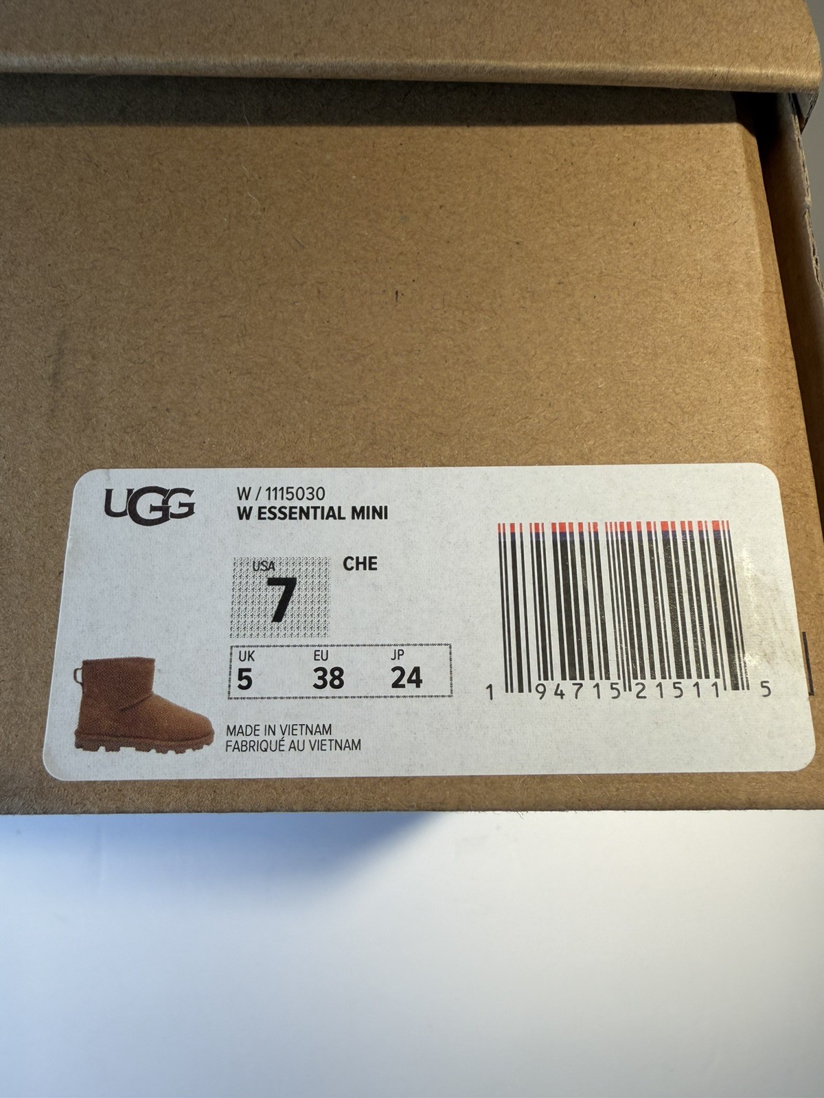 UGG Essential Mini Boot 1115030 Chestnut 38 Size 7 New (other) see description