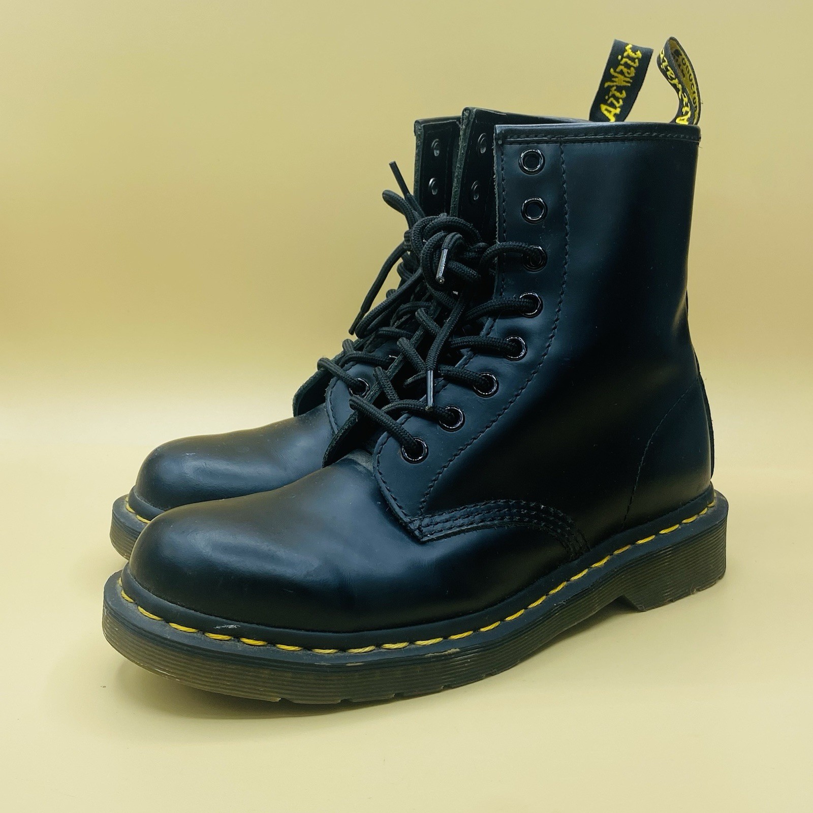 Dr Martens 1460 Boots Womens US 6 Black Smooth Leather 8 Eye Combat Ankle