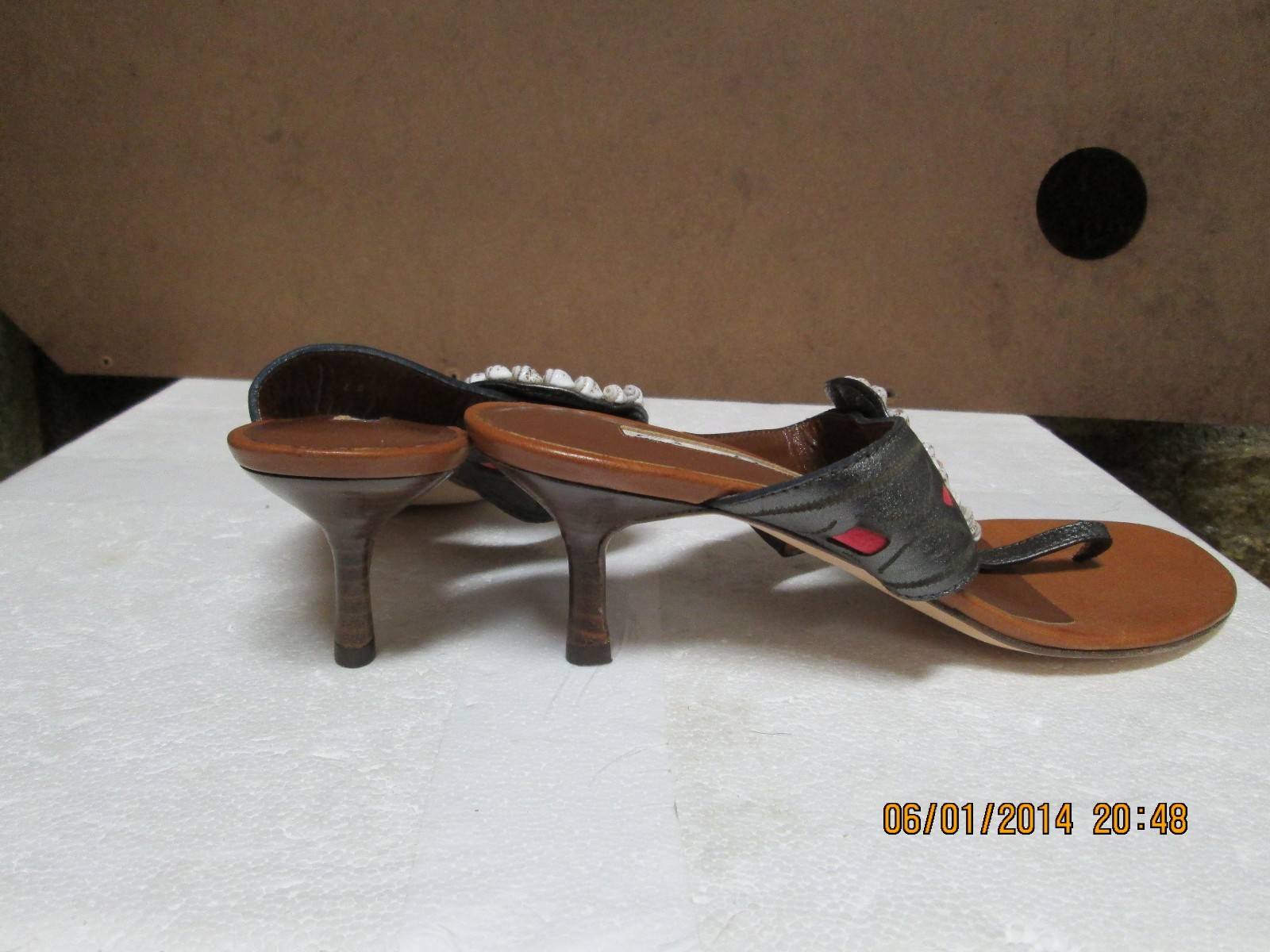 Oscar de la Renta Leather Heeled Sandals 37.5