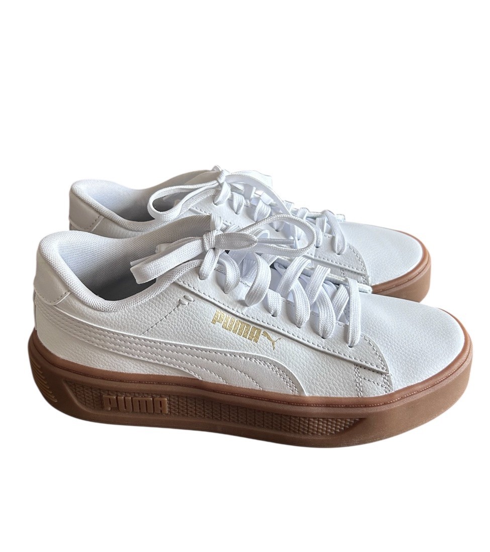 PUMA Smash Platform V3 Sneakers Size 8 Women’s Style 390758-21 White NWOT