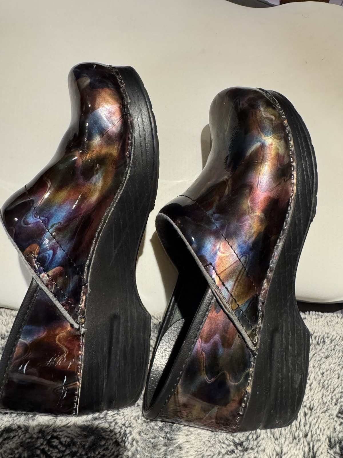 DANSKO Iridescent Patent Clogs Professional Nursing- 39 -Rainbow