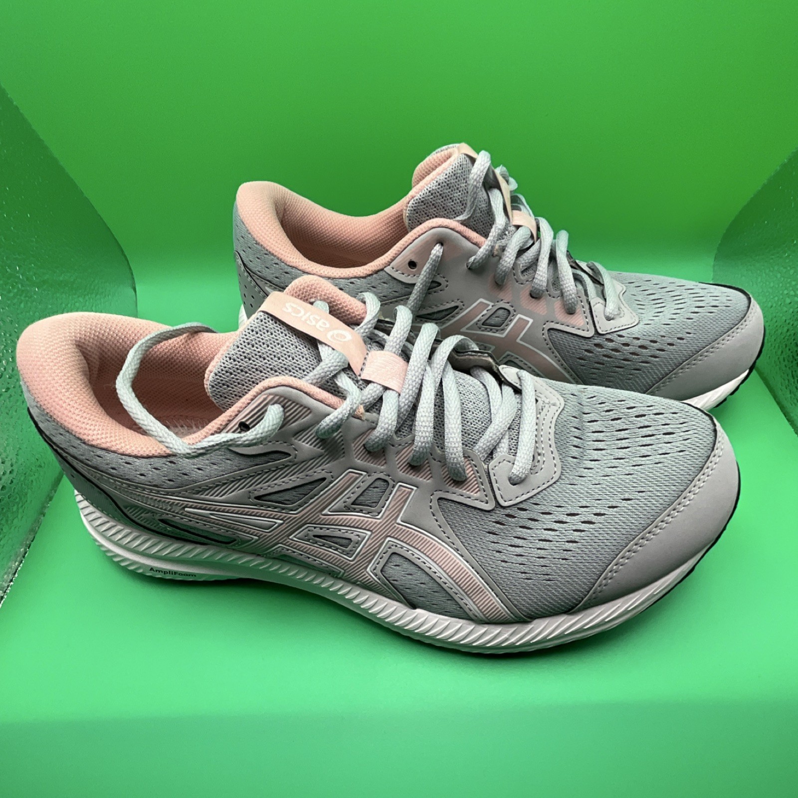 ASICS Women’s Breathable Lightweight Athletic Sneakers Gray Pink 1012B320
