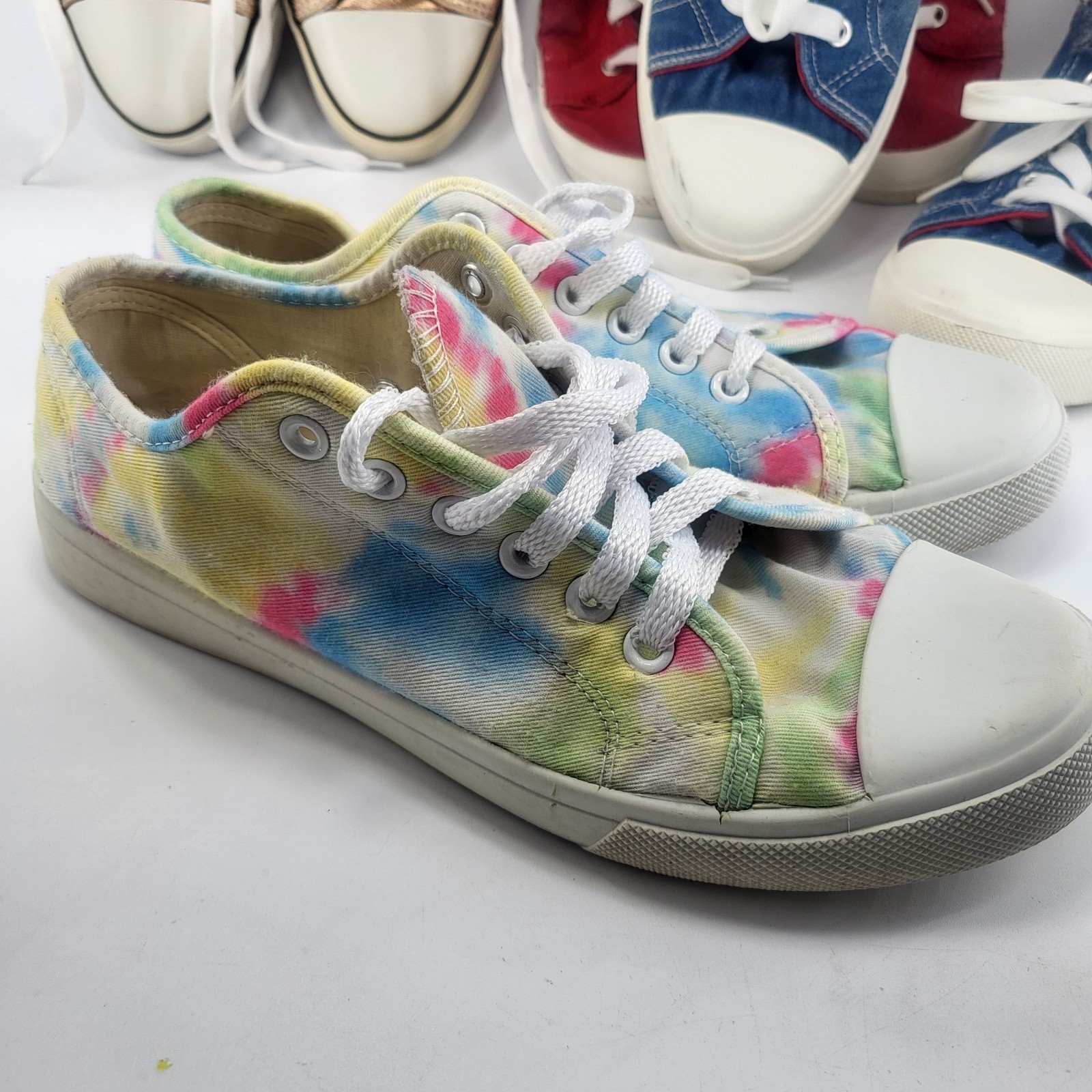 Lot 5 Pairs Canvas Sneakers Shoes Size 9 9.5 Womens Compare 2 Converse All Stars