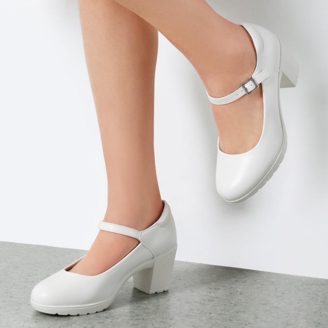 Women Mary Jane Round Toe Pumps Chunky All Day Comfort Work Pumps Dress Shoes