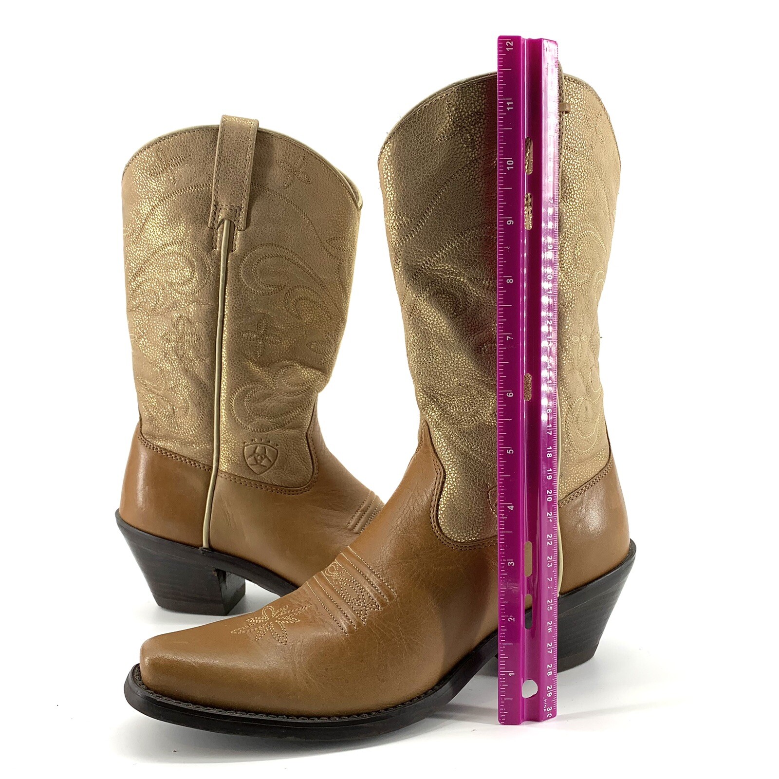 ARIAT ATS Womens Leather Western Boots Two Tone Size 6 B