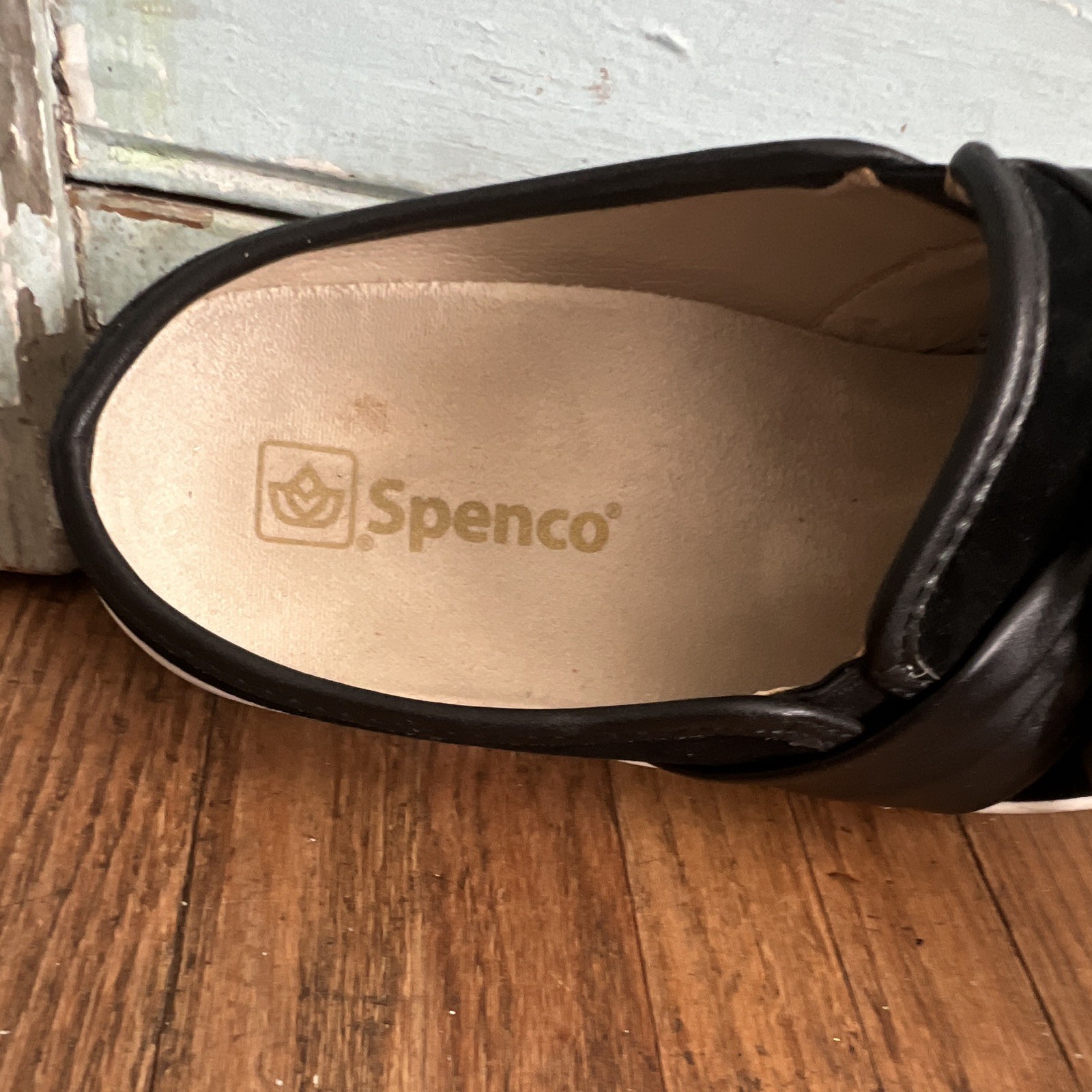Women’s Spenco Orthotic Suede Slip-On Mule Flats w/Bow Black & Gray US 8.5
