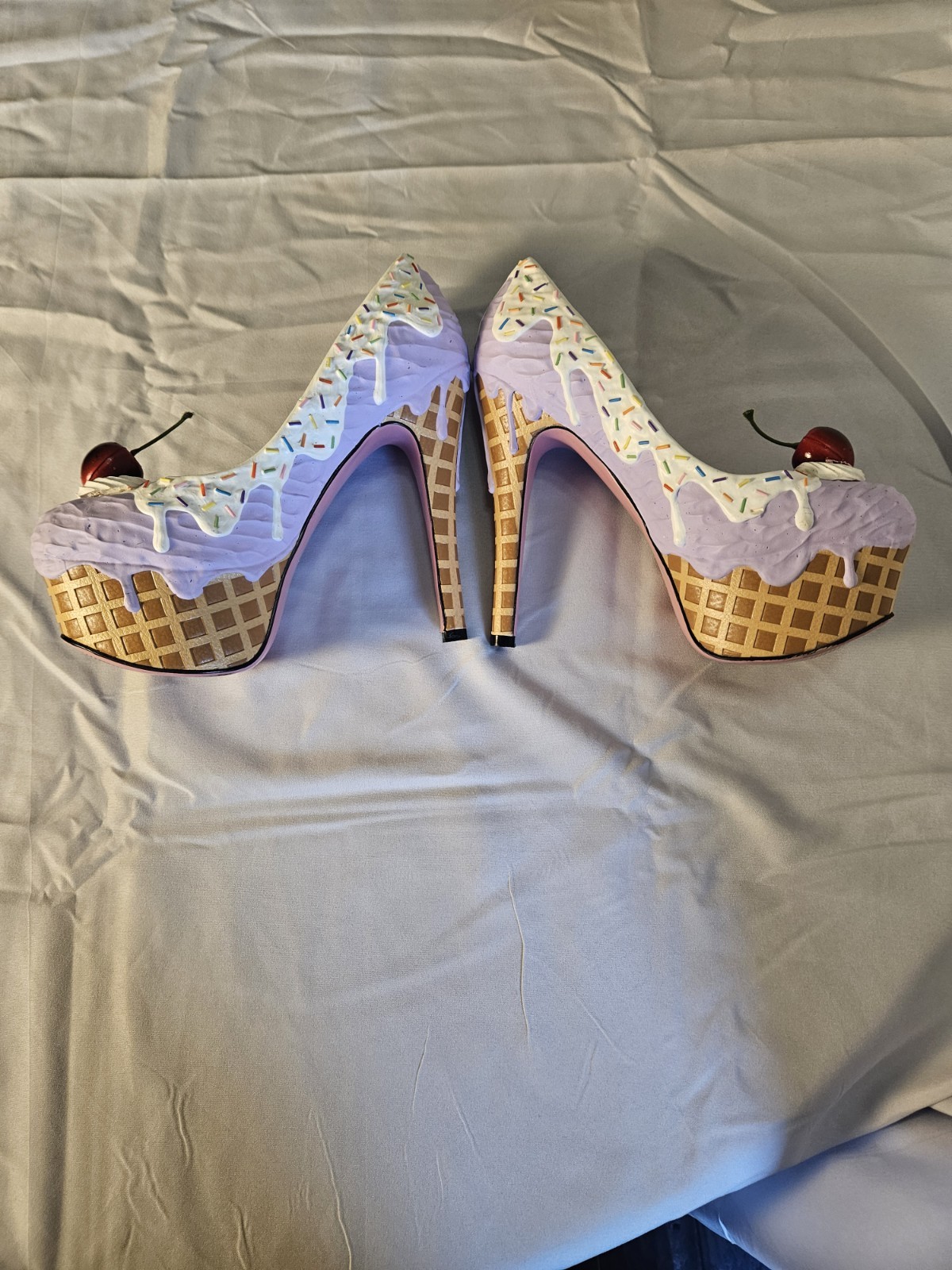 Shoe Bakery Ice Cream Cone Heels Whimsical Statement Handmade 8 Dessert Theme