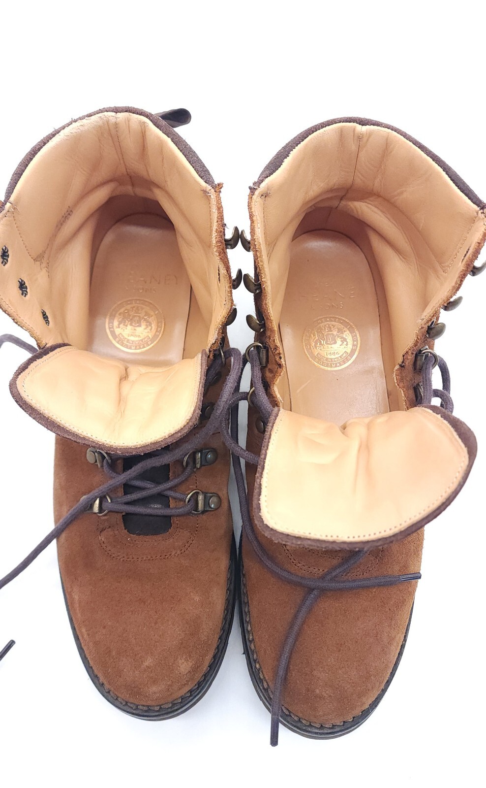 Joseph CHEANEY Penny Hiker Boot Fox Suede Brown Vibram Sole Women’s Size US 9