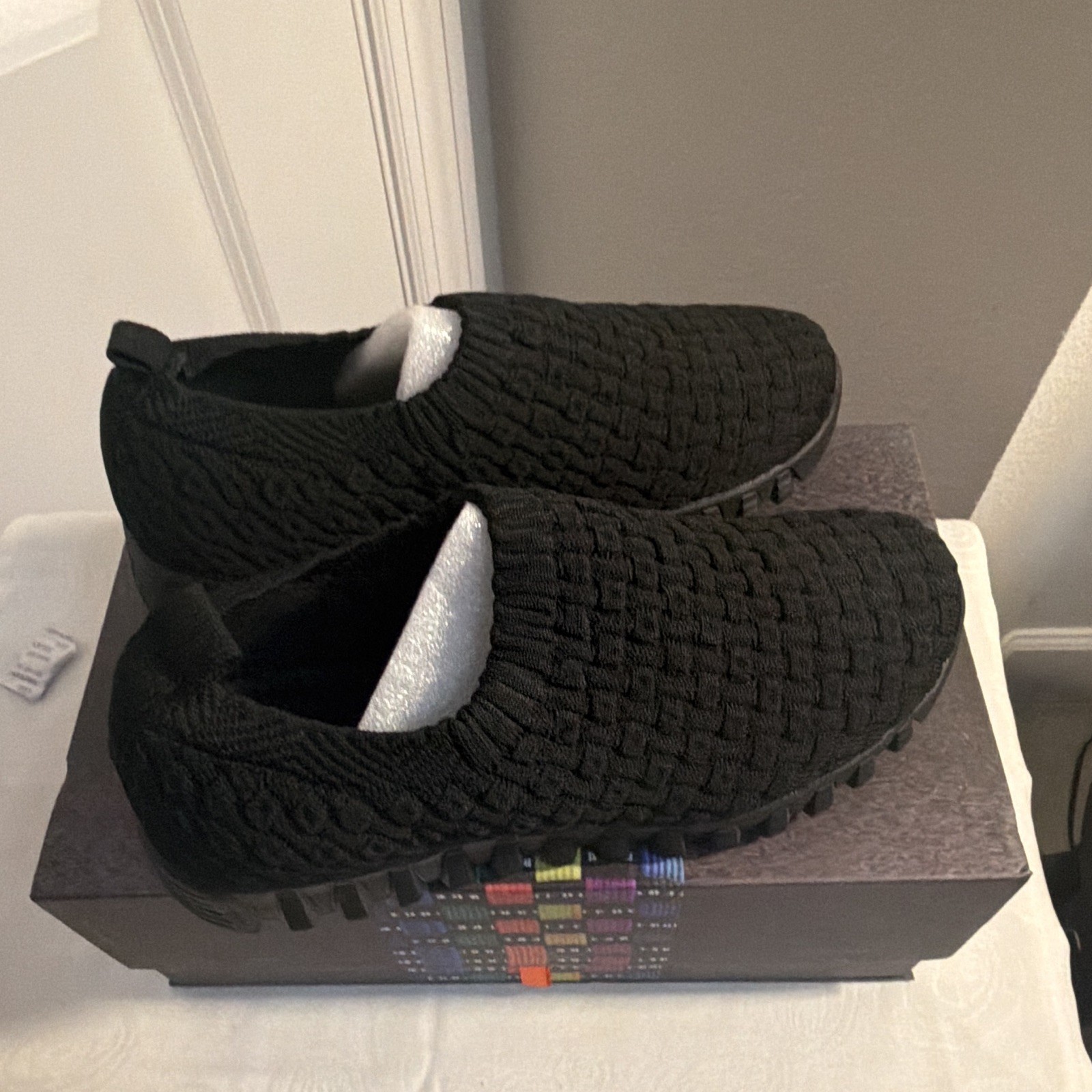 Bernie Mev. Tender Women’s Black Woven Slip-On Memory Foam Shoes EU 36 US 5