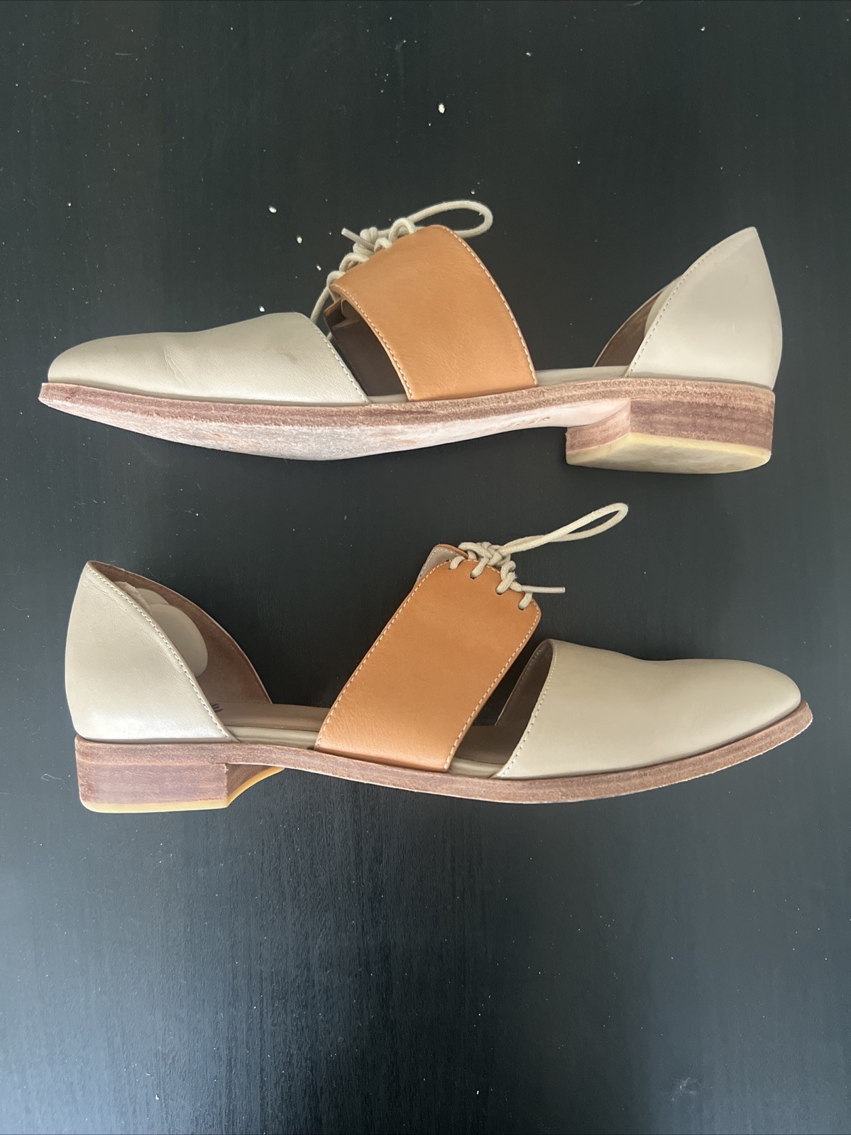 Fortress of Inca Carmen Tan Beige Lace Up Oxford Shoes EU40